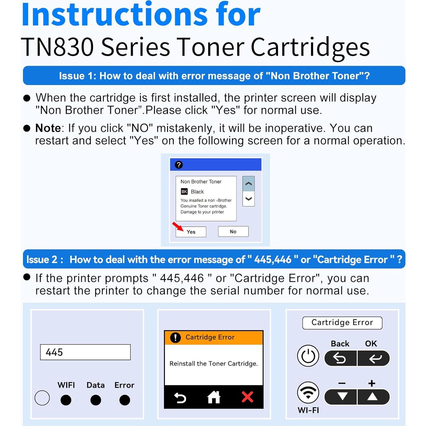 Cartucho de Tóner Negro myCartridge TN830XL 2 Paquete 3000 Páginas
