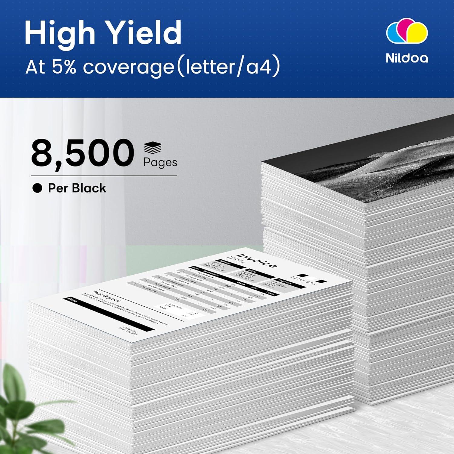 Cartucho de Tóner Negro Nildoa TN650 Paquete de 2 para Brother