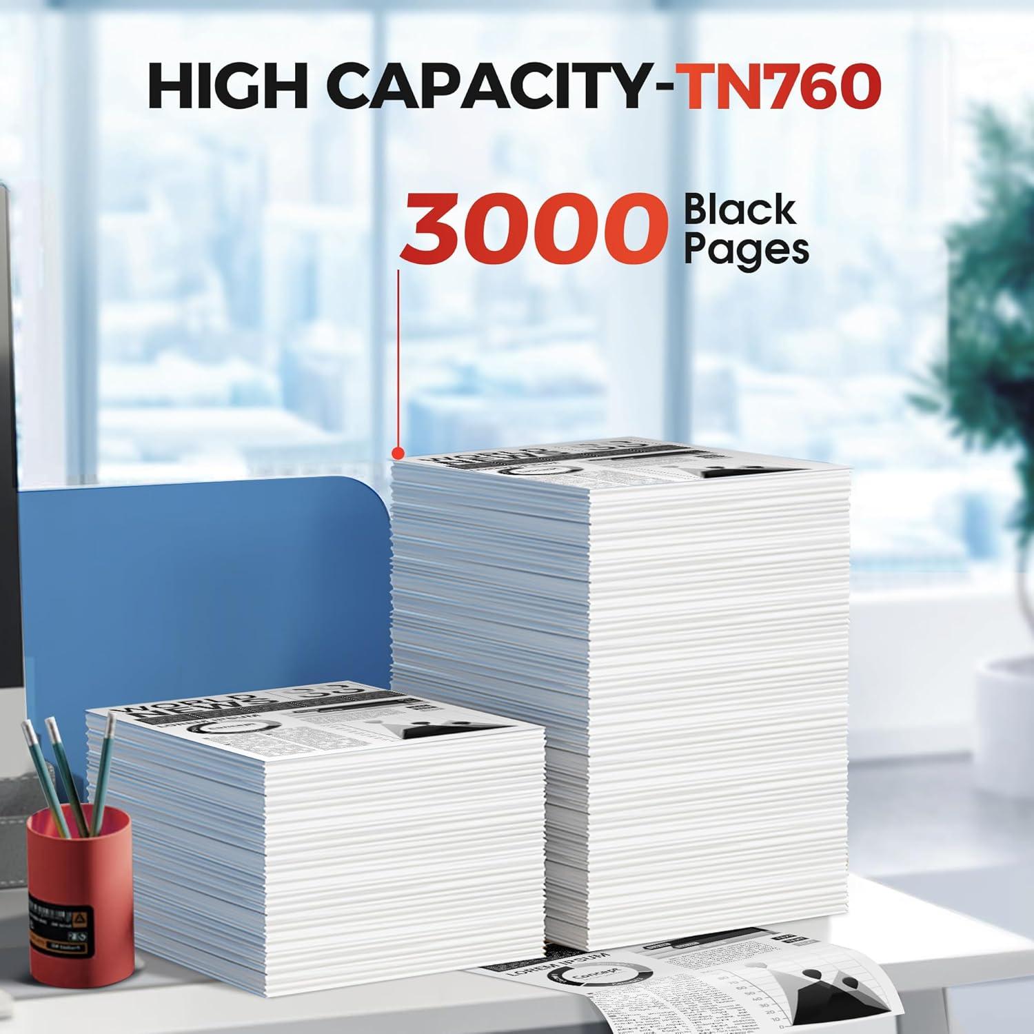 Tóner TN760 SUDLTO para impresora Brother - 4 Cartuchos Negro