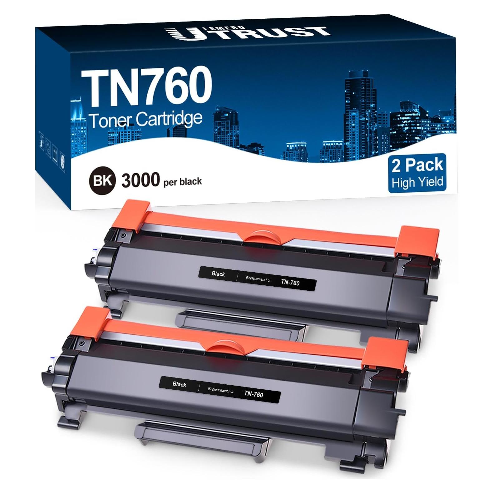 Tóner Compatible TN760 TN730 LEMERO UTRUST 2-Pack Negro