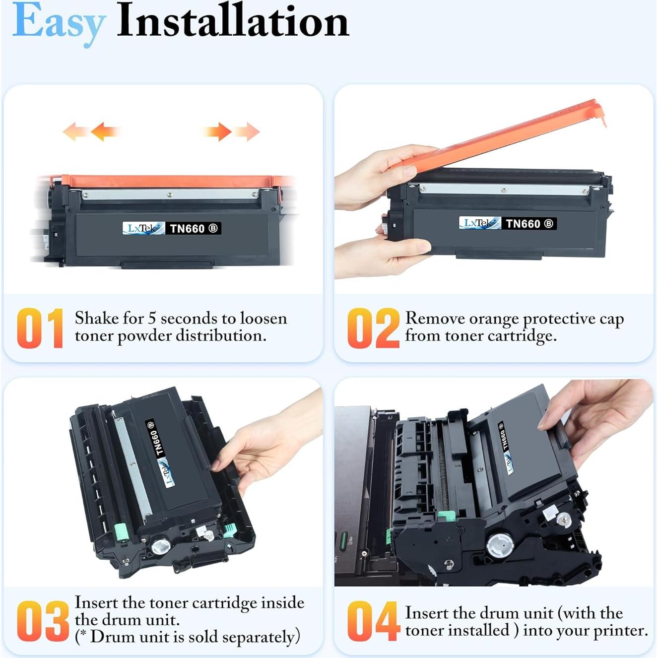 Cartucho de Tóner LxTek TN660 Compatible para Brother - 4 Pzs