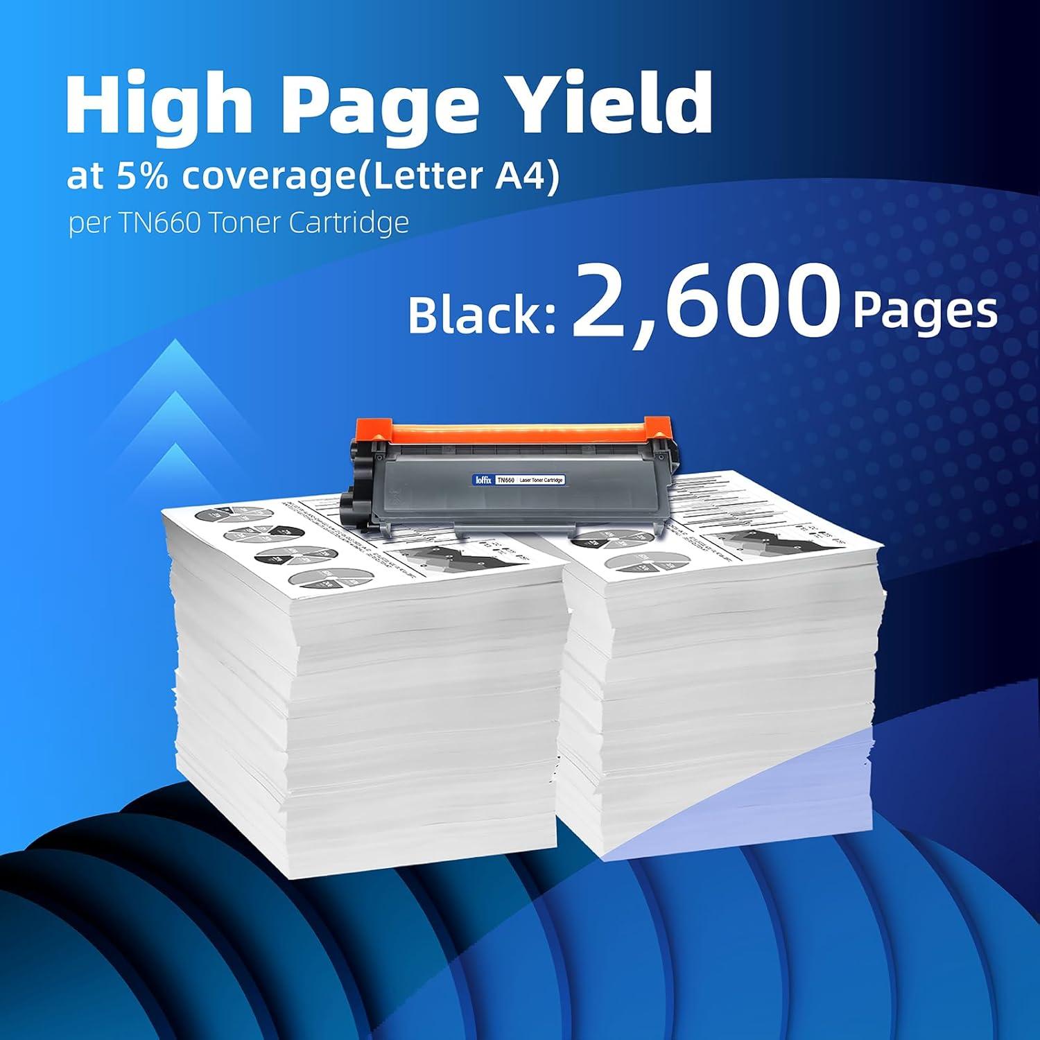 Cartuchos de Tóner Ioffix TN-660 Compatibles Negro - 4 Pzs