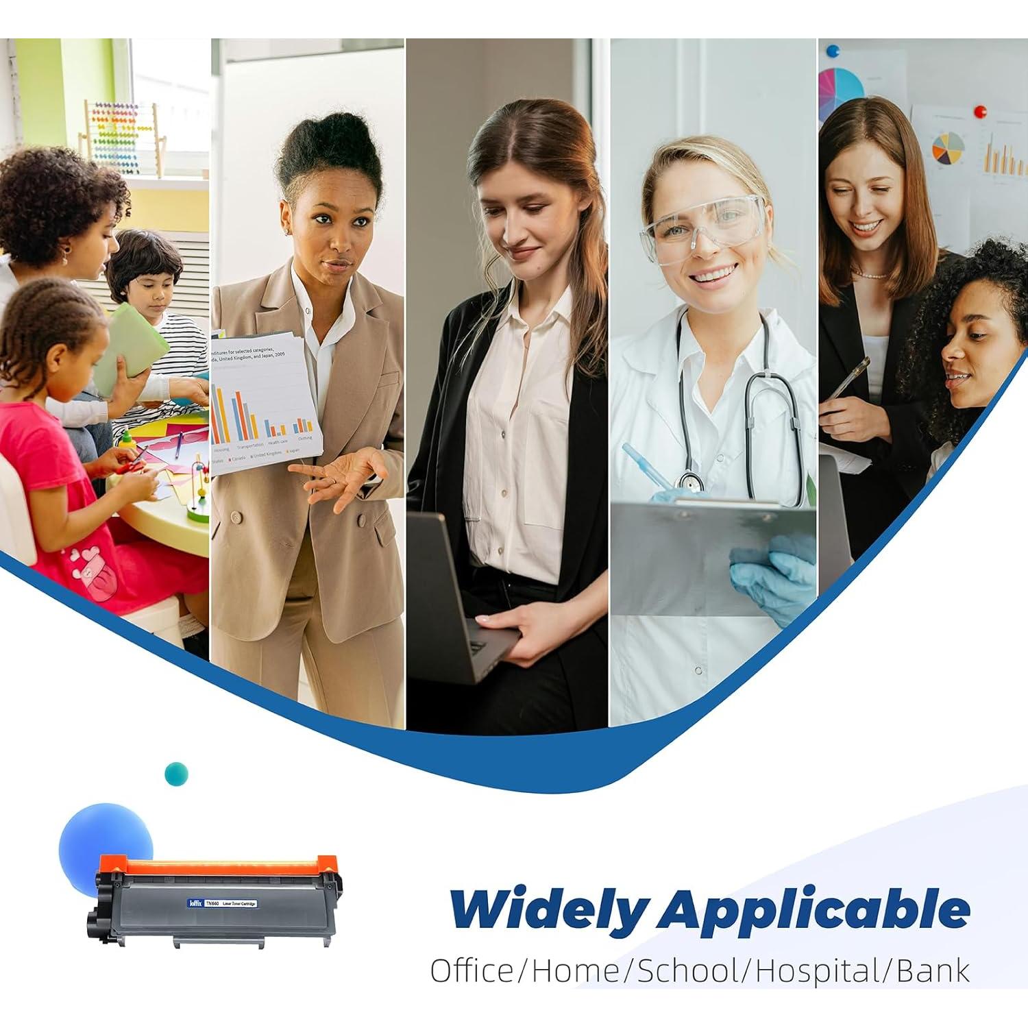 Cartuchos de Tóner Ioffix TN-660 Compatibles Negro - 4 Pzs