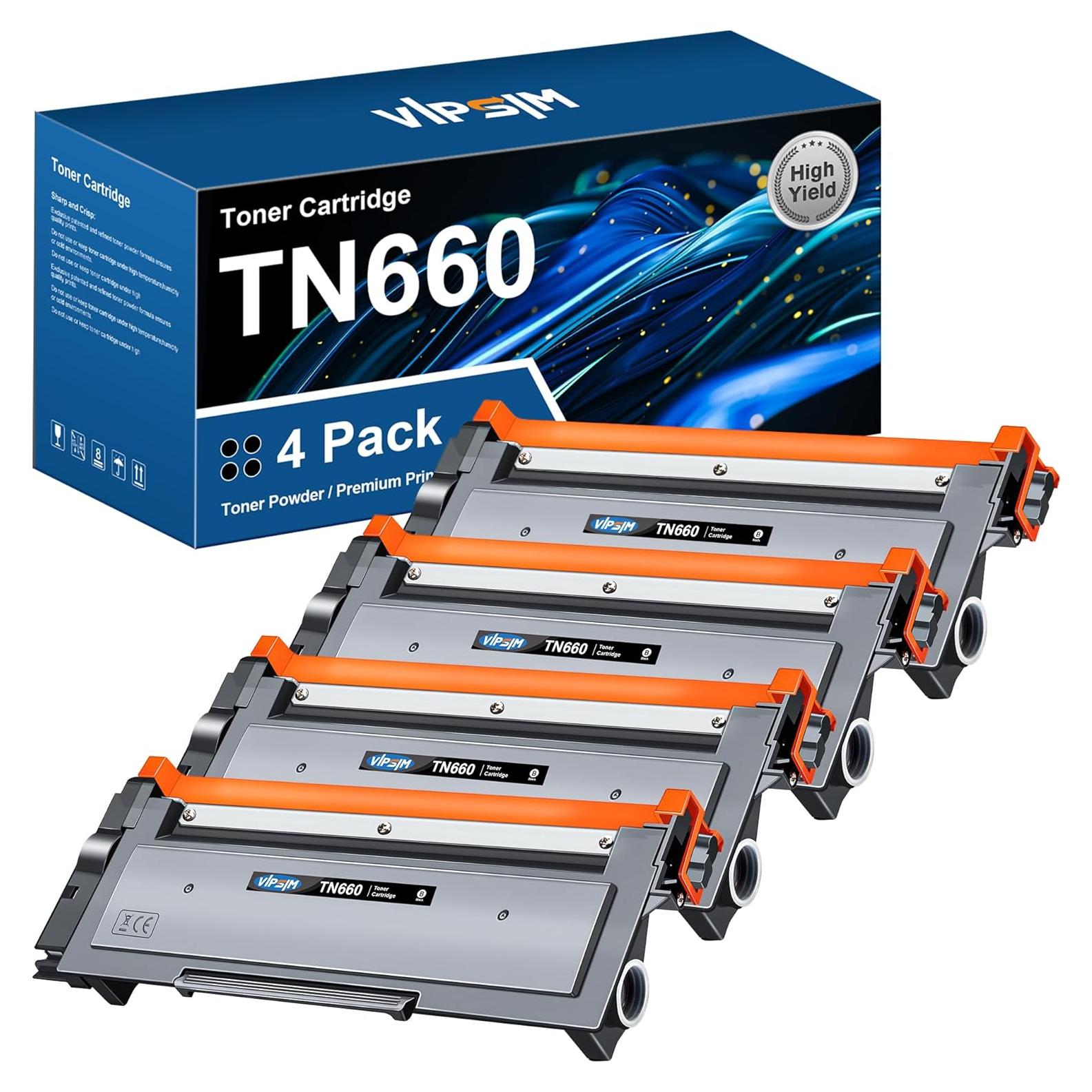 Cartucho de Tóner TN660 Brother - Alto Rendimiento Negro, Paquete de 4