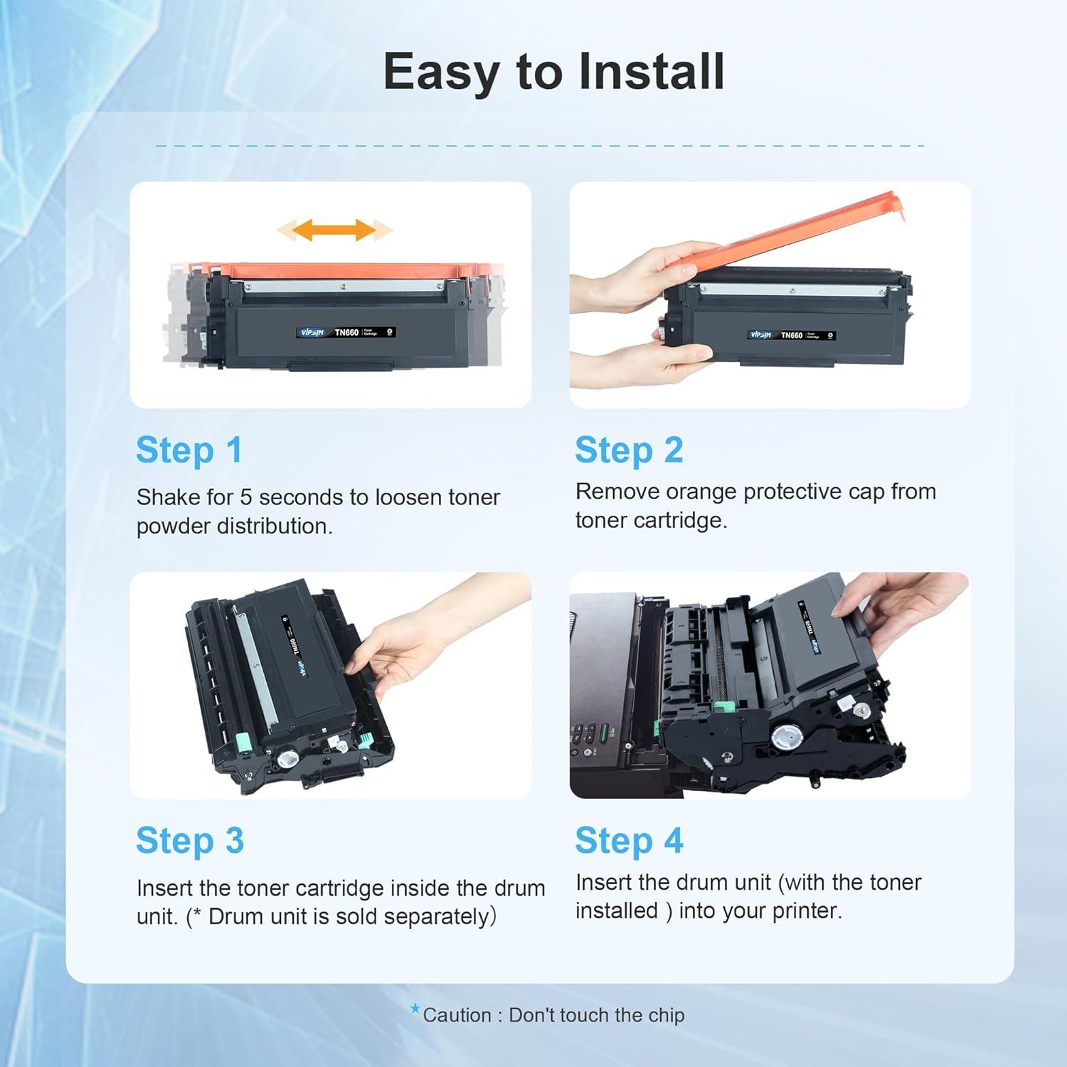 Cartucho de Tóner TN660 Brother - Alto Rendimiento Negro, Paquete de 4