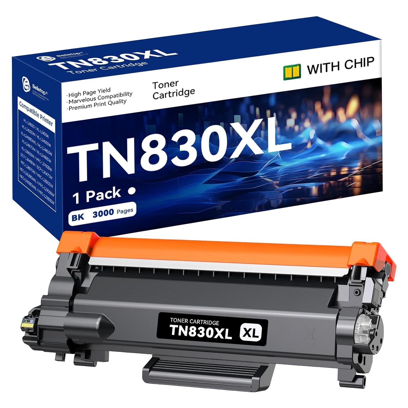 Cartucho de Tóner Negro TN830XL Belietop 3000 Páginas