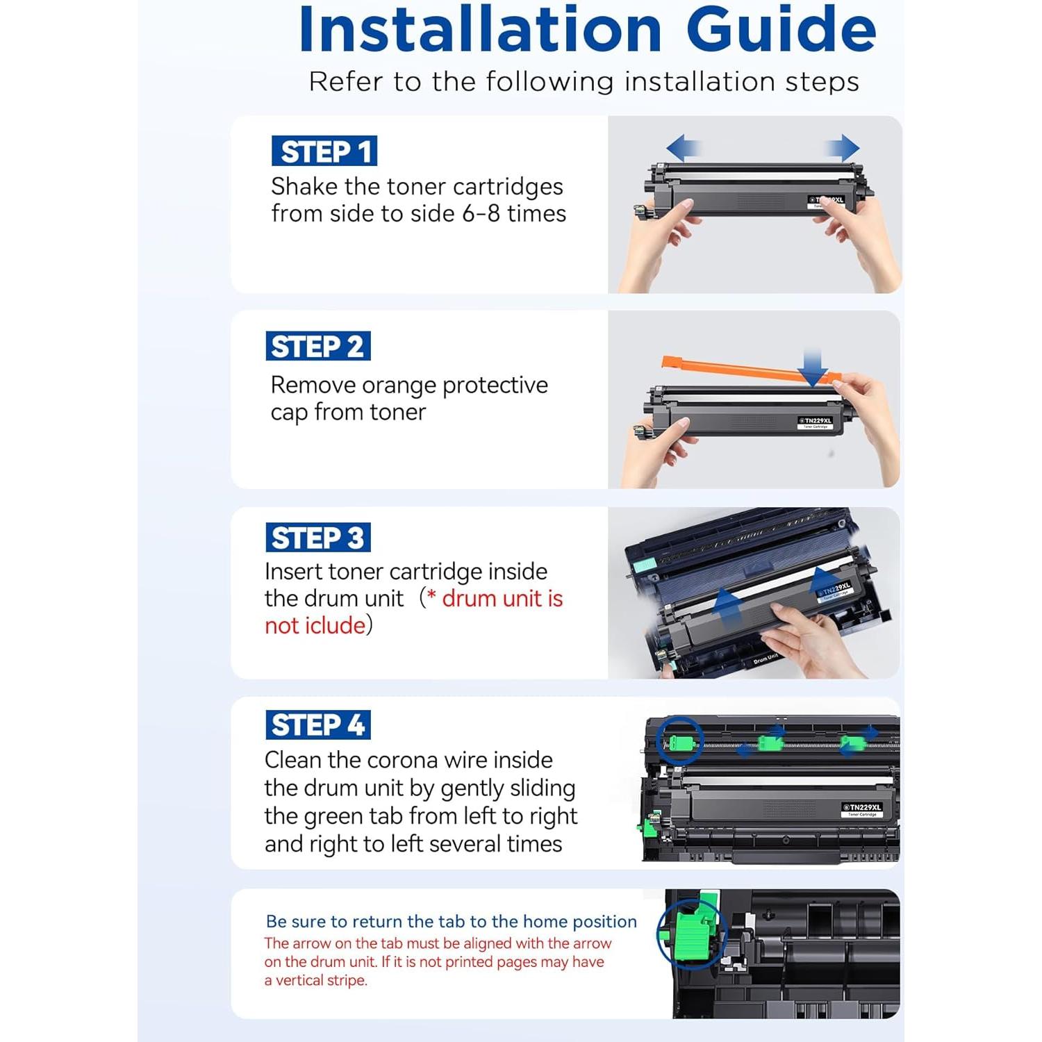 Cartucho de Tóner TN229XL Timink para Brother - 4 Pack