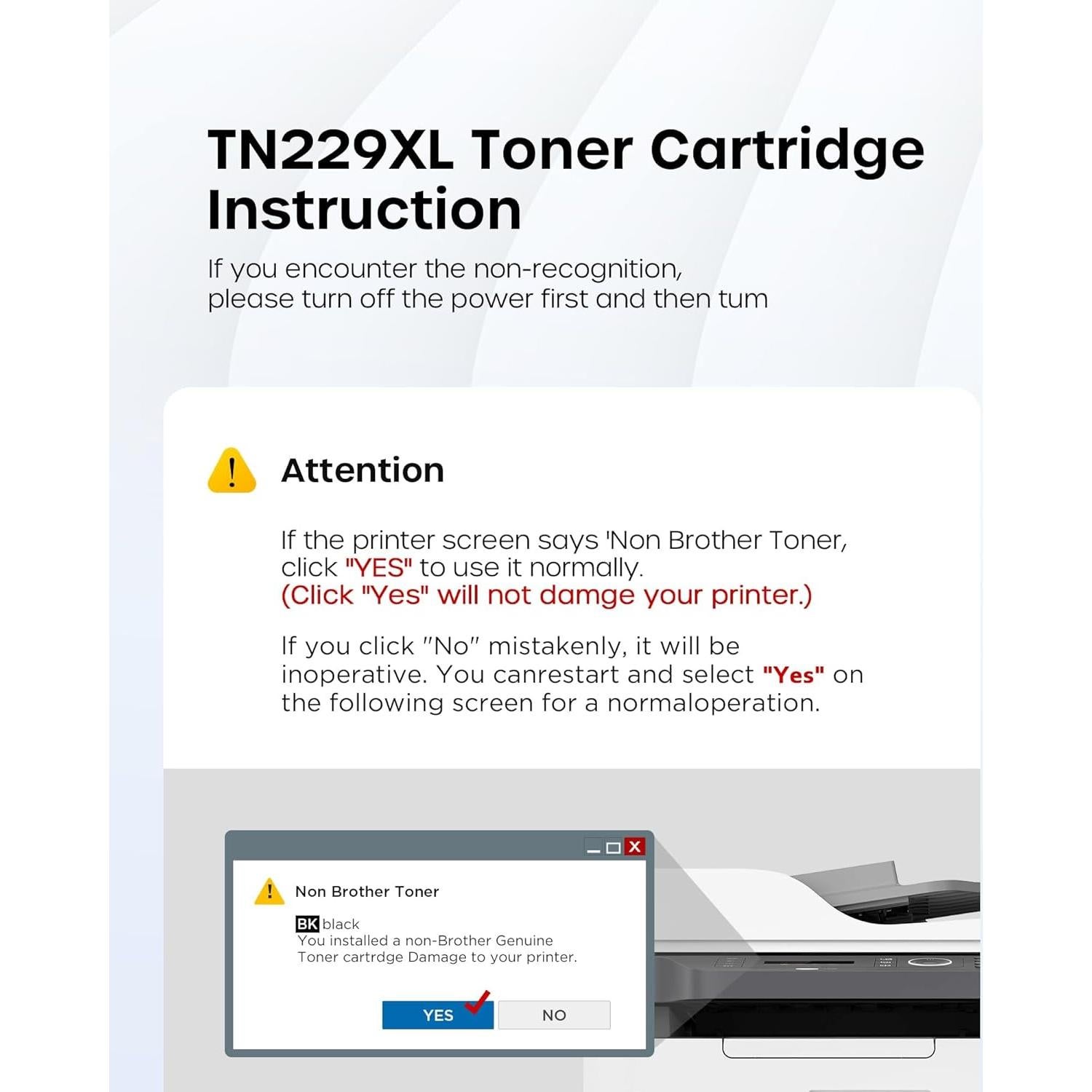 Cartucho de Tóner TN229XL Timink para Brother - 4 Pack