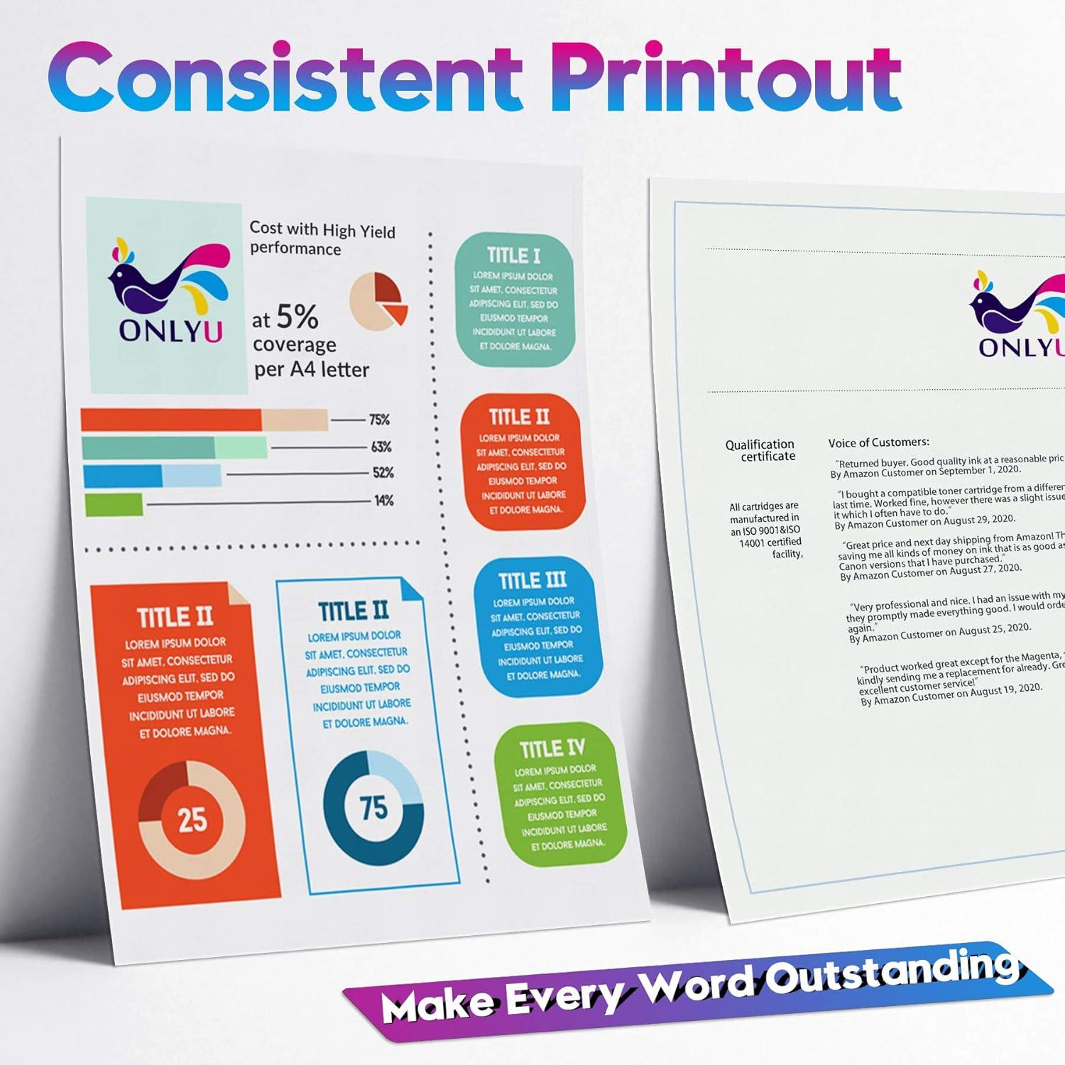 Cartuchos de Tóner Compatible ONLYU TN436 TN433 TN431 4-Pack