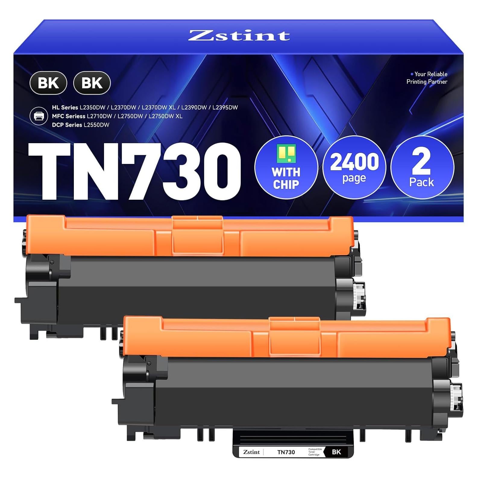 Cartucho de Tóner Zstint TN-730 Negro Compatible 2 Unidades