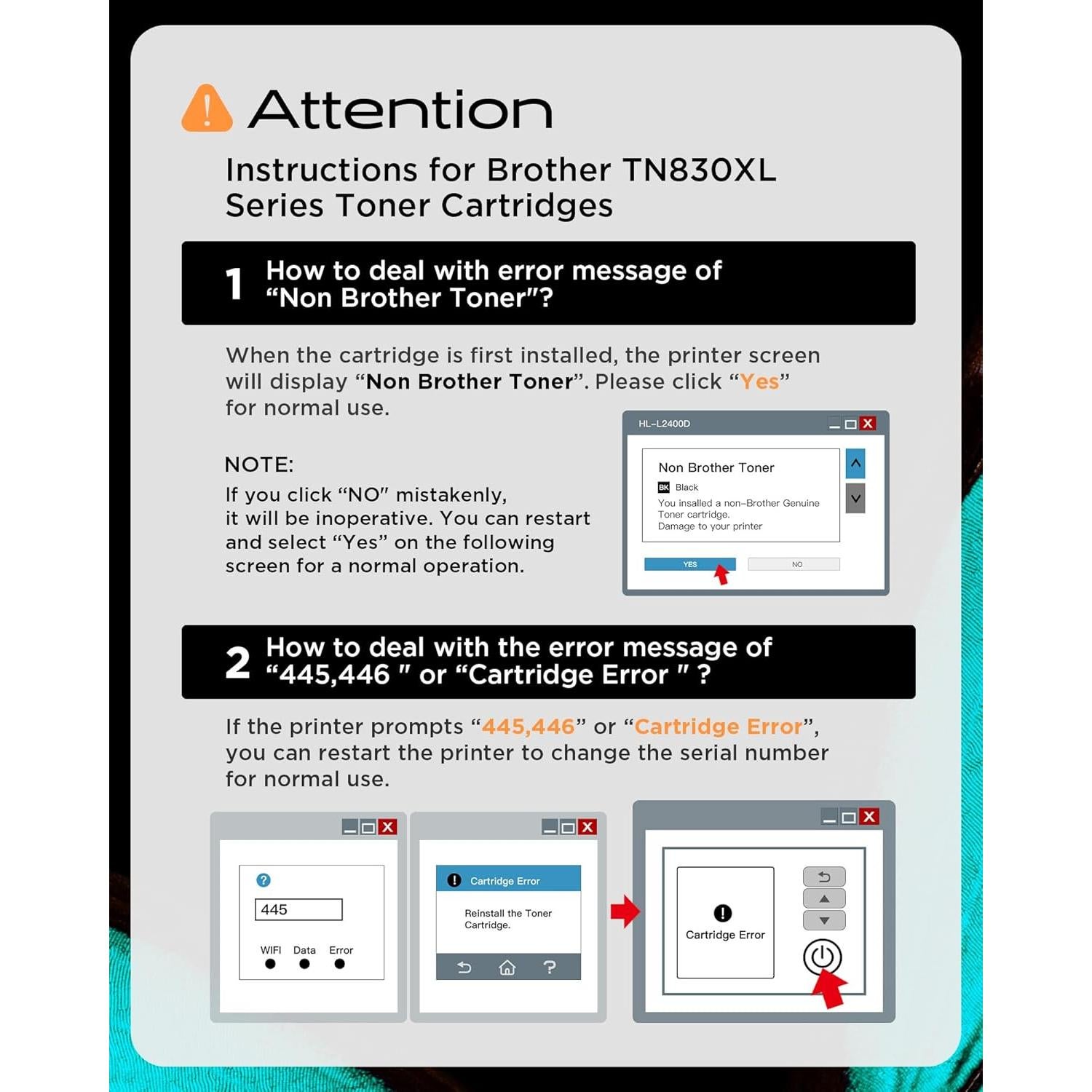 Cartuchos de Tóner TN830XL iNKPAD para Brother - Paquete de 2