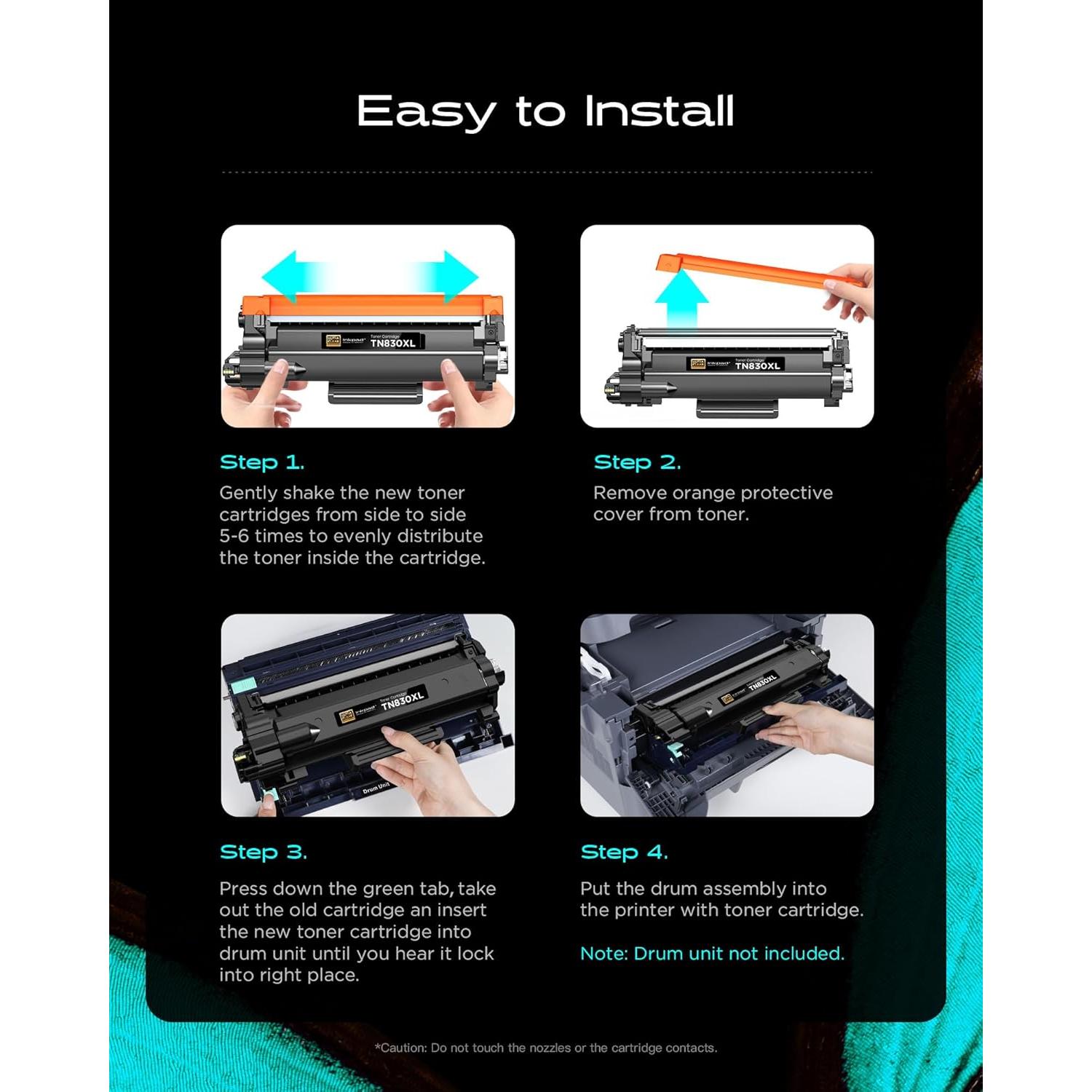 Cartuchos de Tóner TN830XL iNKPAD para Brother - Paquete de 2