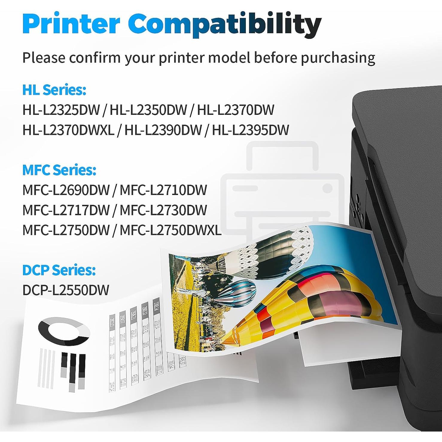 Cartucho de Tóner BAIINK TN760 Compatible con Brother - 4 Negro