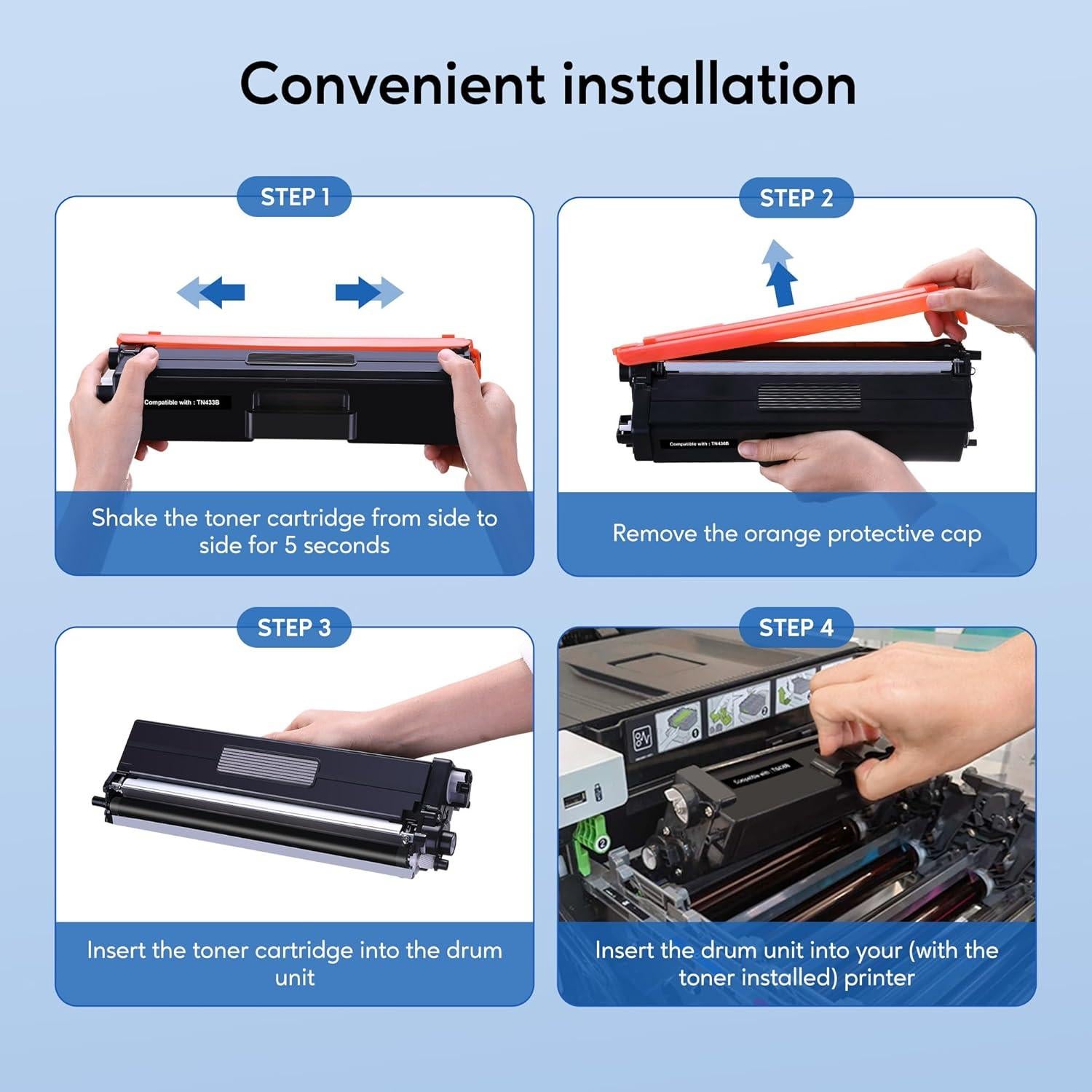 Cartucho de tóner compatible GOTOBY TN433BK Negro 2Pack