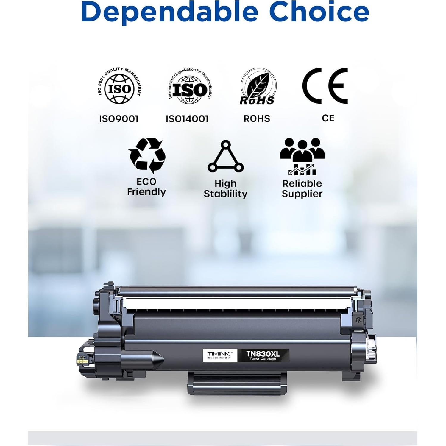 Cartuchos de Tóner TN830XL Timink para Brother - 2 Piezas, 3000 Páginas