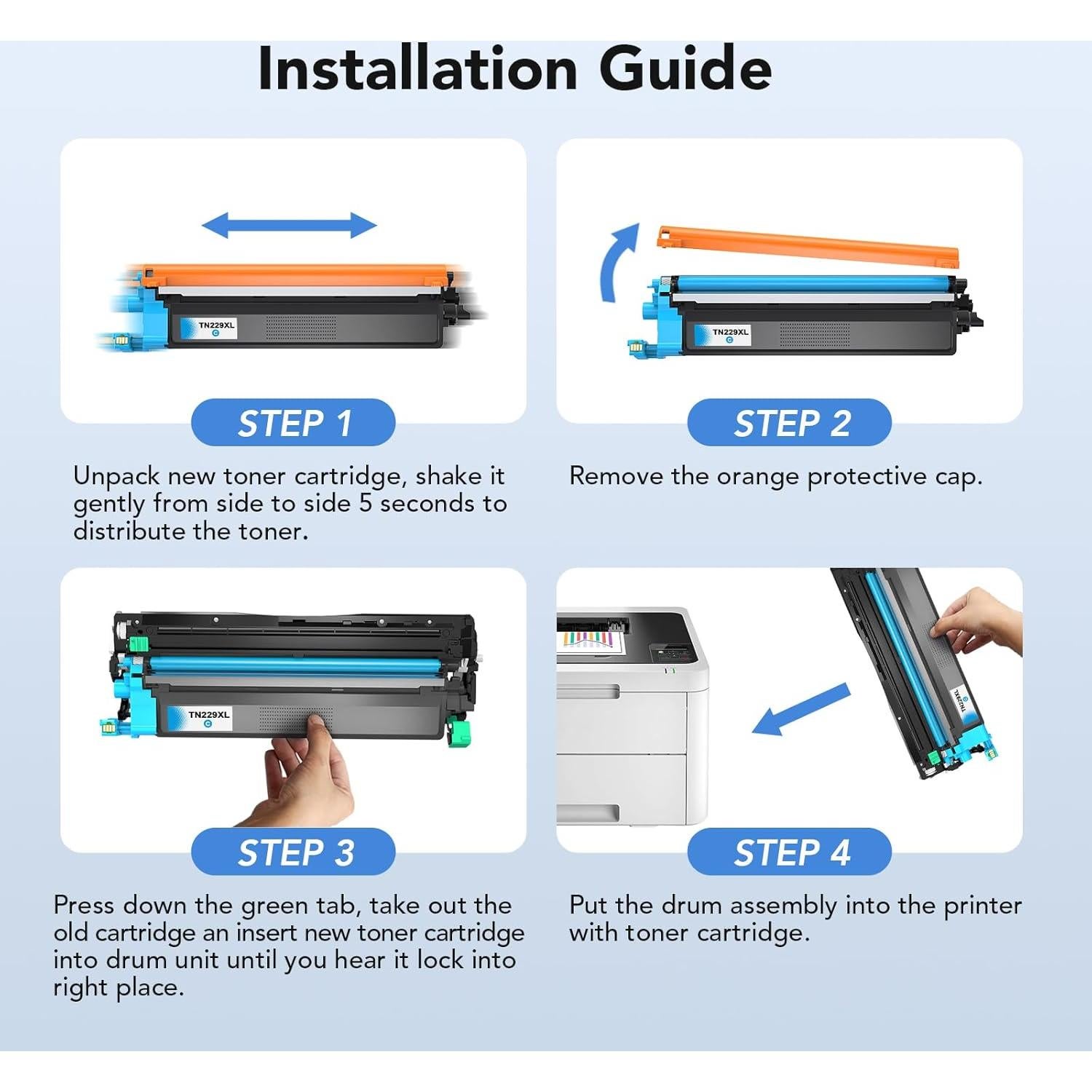 Cartuchos de Tóner TN229XL Colorfly para Brother - 4 Piezas