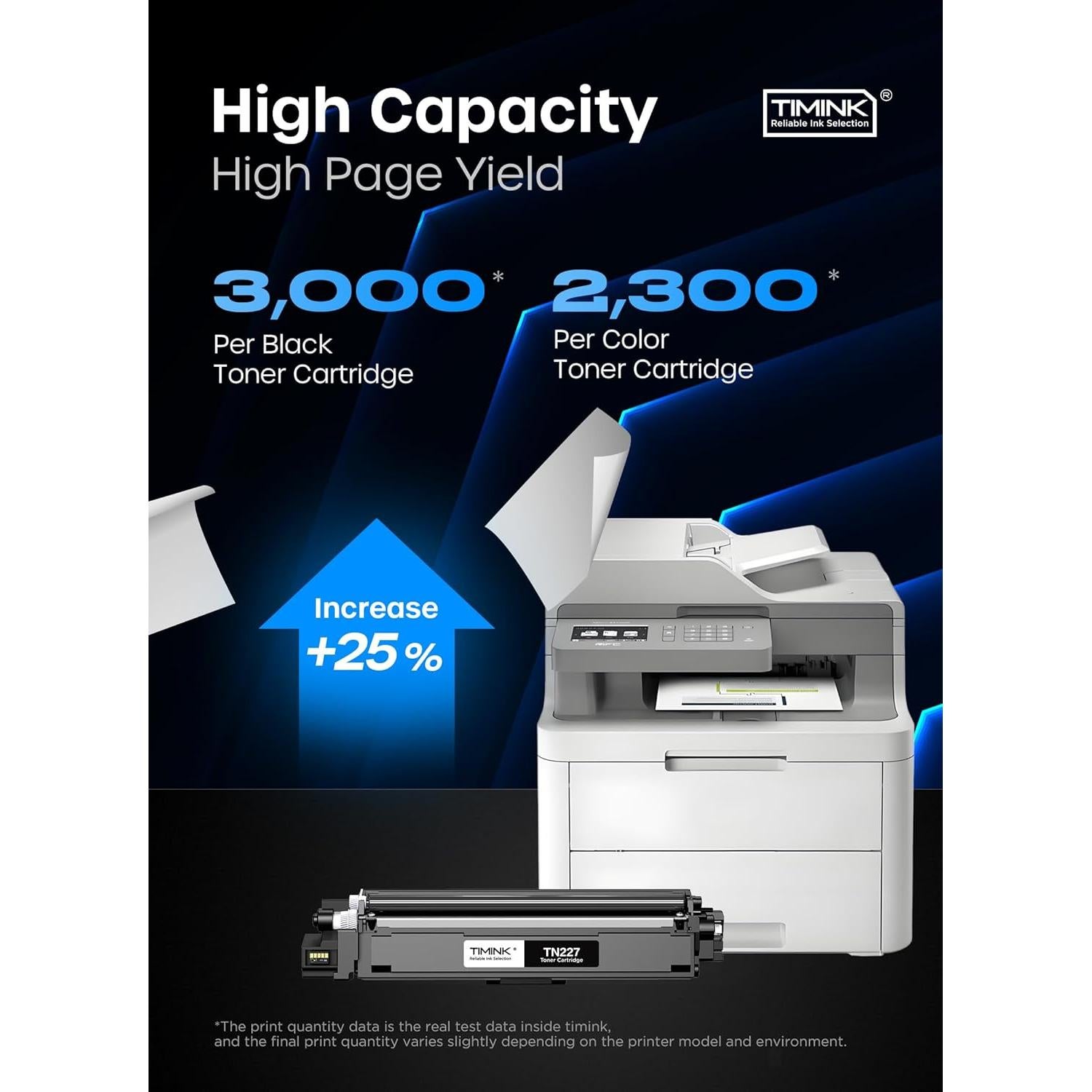 Cartuchos de Tóner Timink TN227 Compatible Brother - Paquete de 4