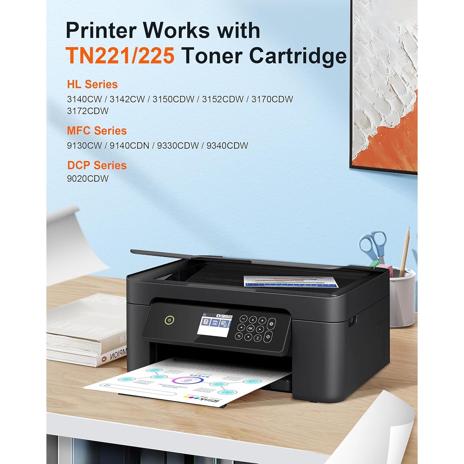 Cartuchos de Tóner E-Z Ink Pro TN221 TN225 para Brother - Paquete de 5