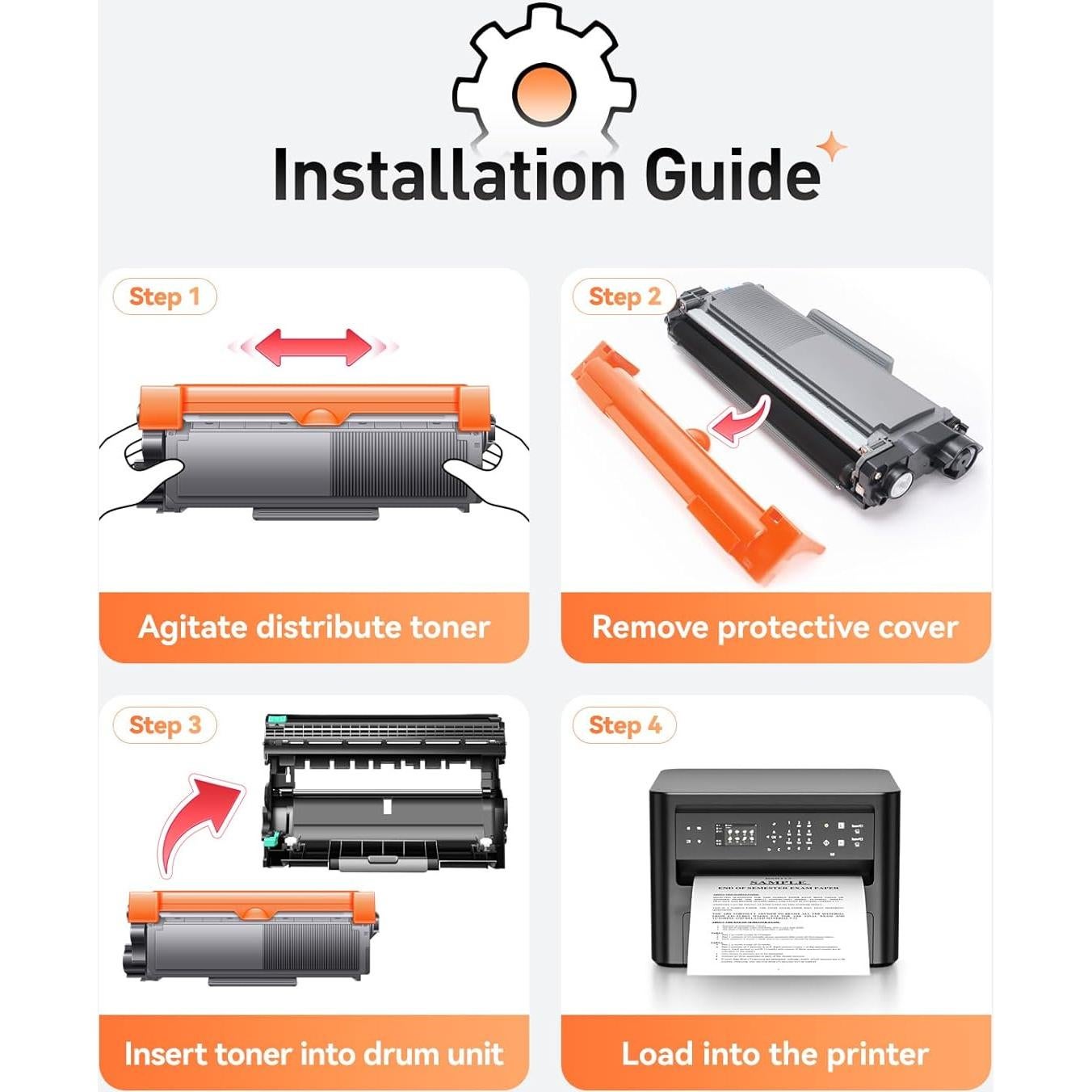 Cartucho de Tóner Compatible Zstint TN630 TN660 2-Pack Negro