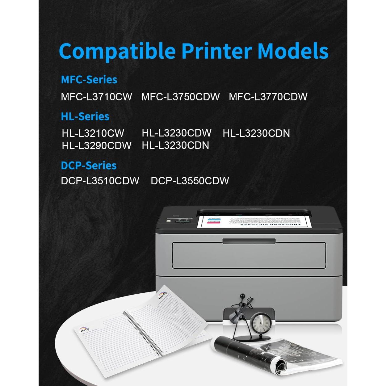 Cartuchos de Tóner Colorfly TN227 TN223 Alto Rendimiento 4 Pzs