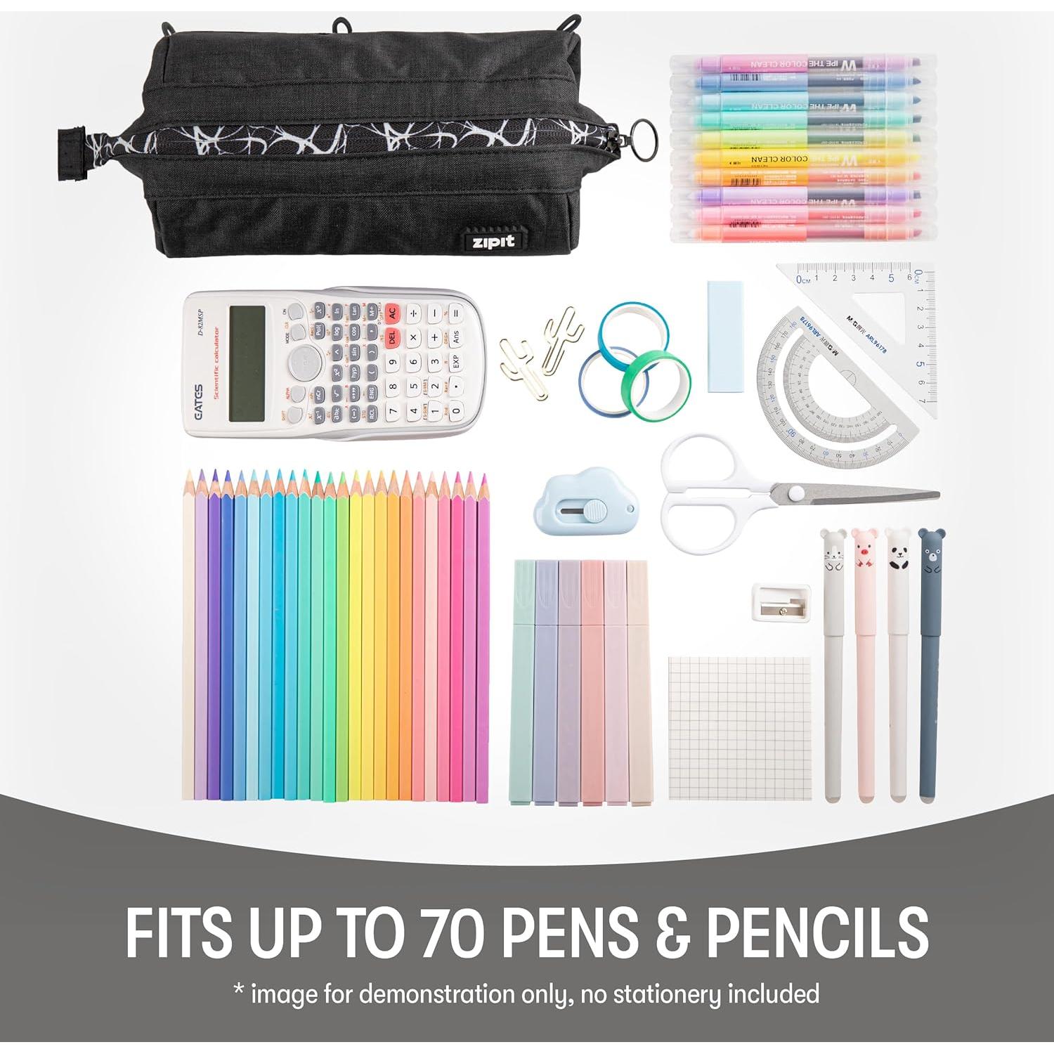 Estuche de Lápices ZIPIT Lenny Negro Gran Capacidad