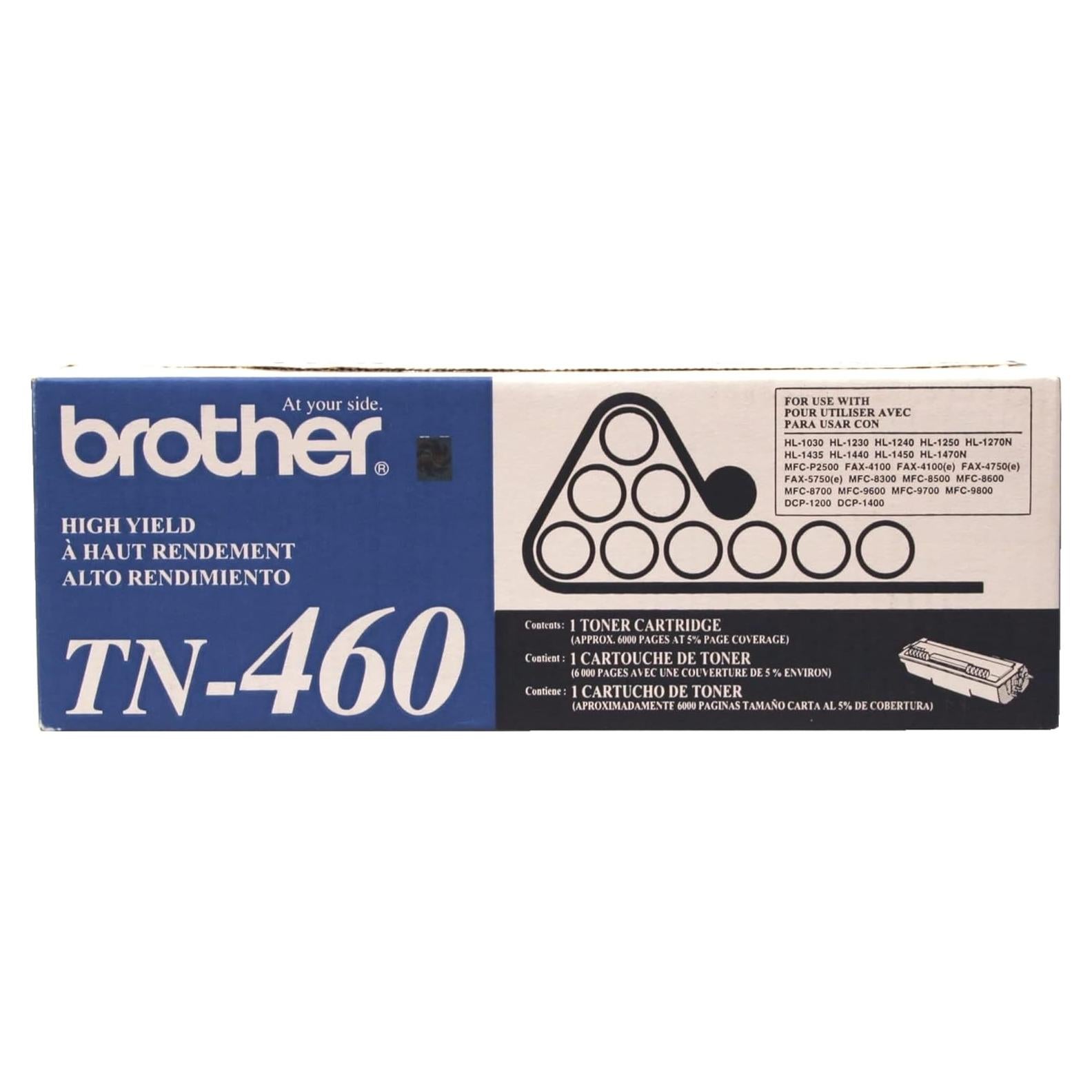 Cartucho de Tóner Brother TN-460 Negro Alta Capacidad 6000 Páginas
