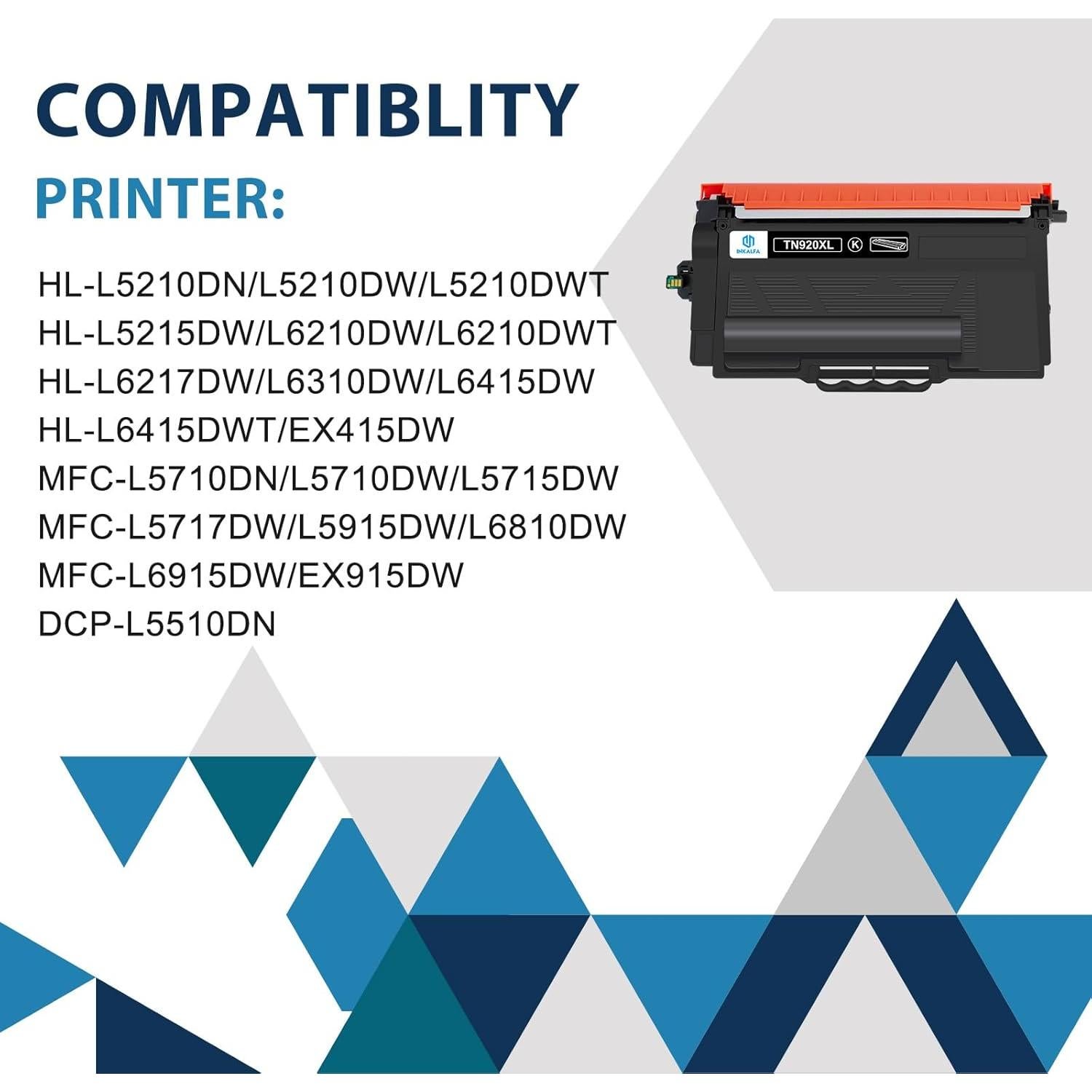 Cartucho de Tóner TN920XL Negro Inkalfa Paquete de 2 Alto Rendimiento