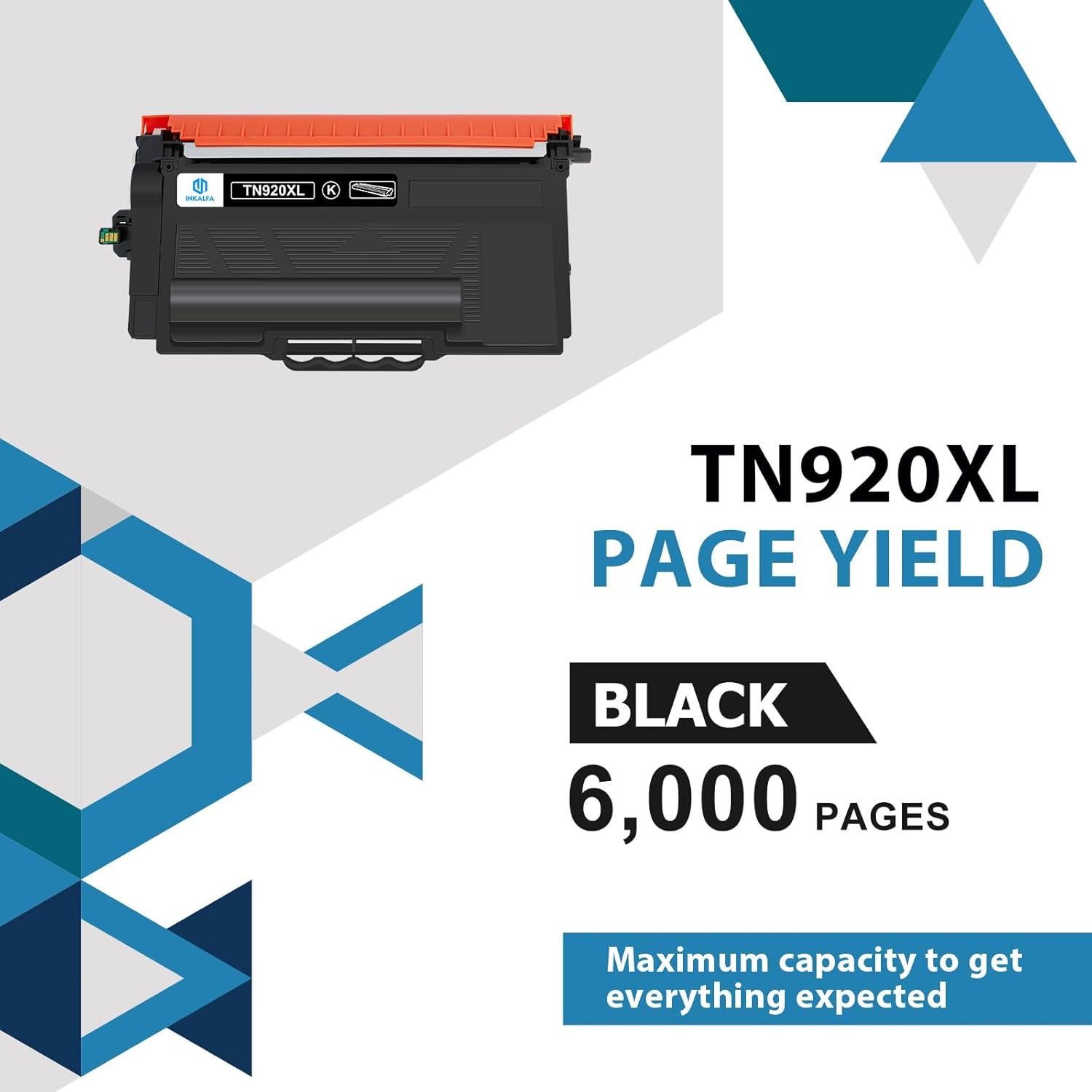 Cartucho de Tóner TN920XL Negro Inkalfa Paquete de 2 Alto Rendimiento