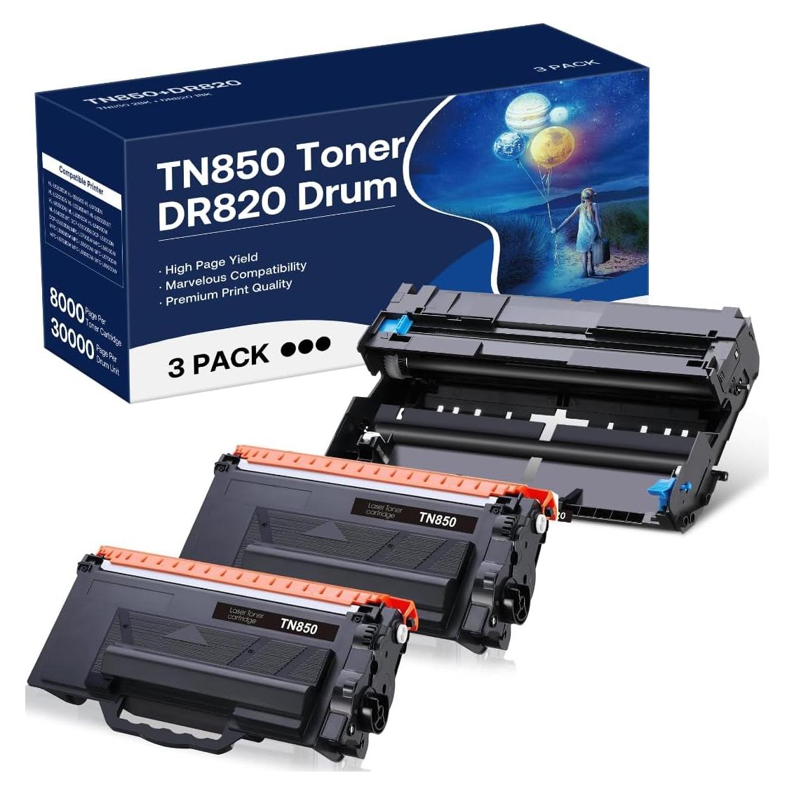 Cartucho de Tóner TN850 y Tambor DR820 Compatible Brother