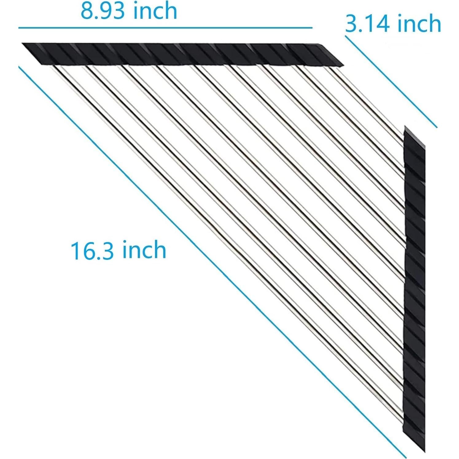 Escurridor de Platos Plegable SHUYUE Acero Inoxidable Negro