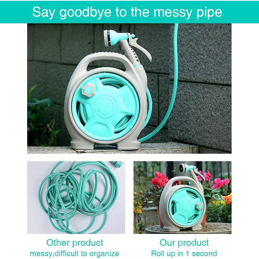 Carrete de Manguera Retráctil YEFA 15,24 m con Boquilla 6 Funciones