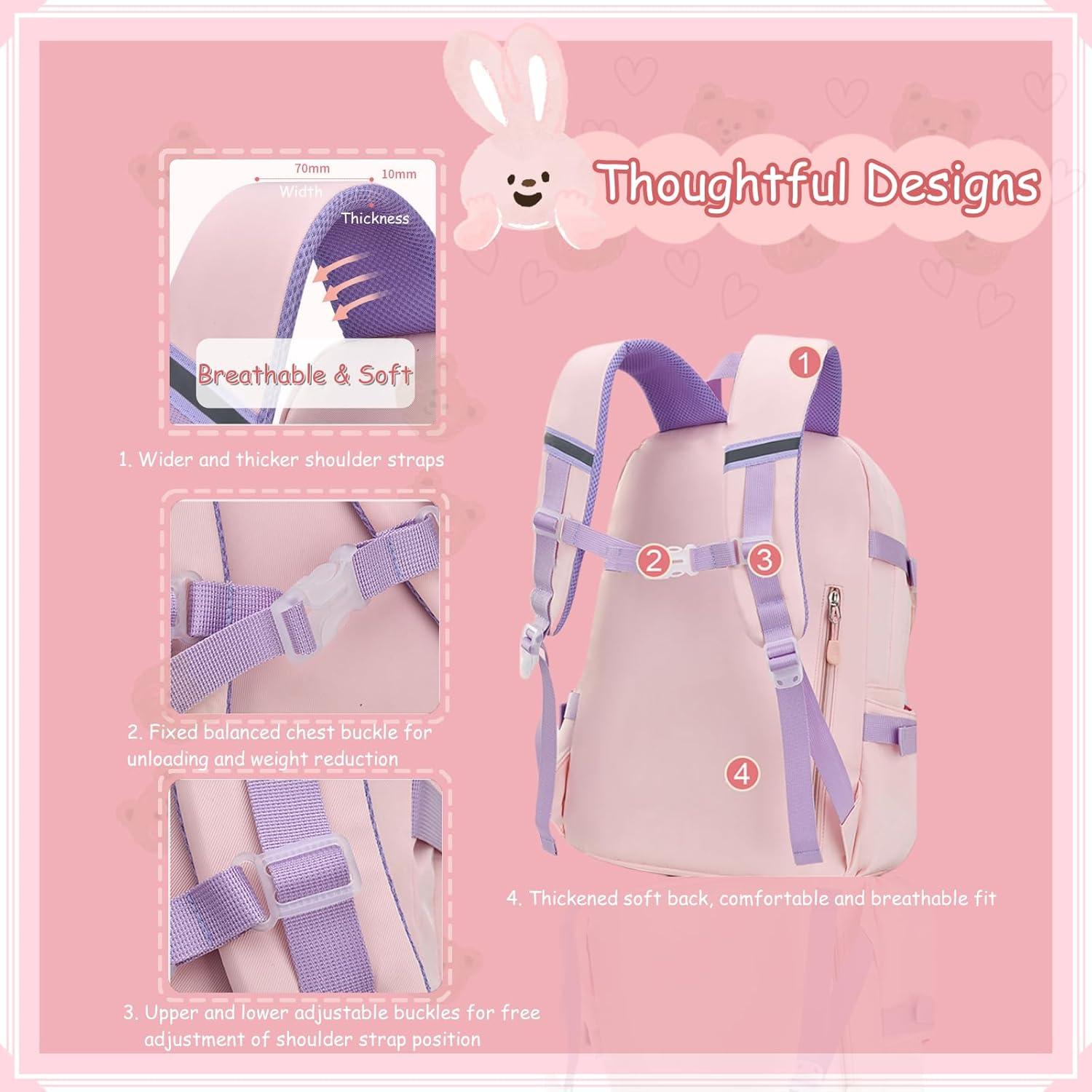 Mochila VIDOSCLA Conejitas Kawaii para Niñas 24L
