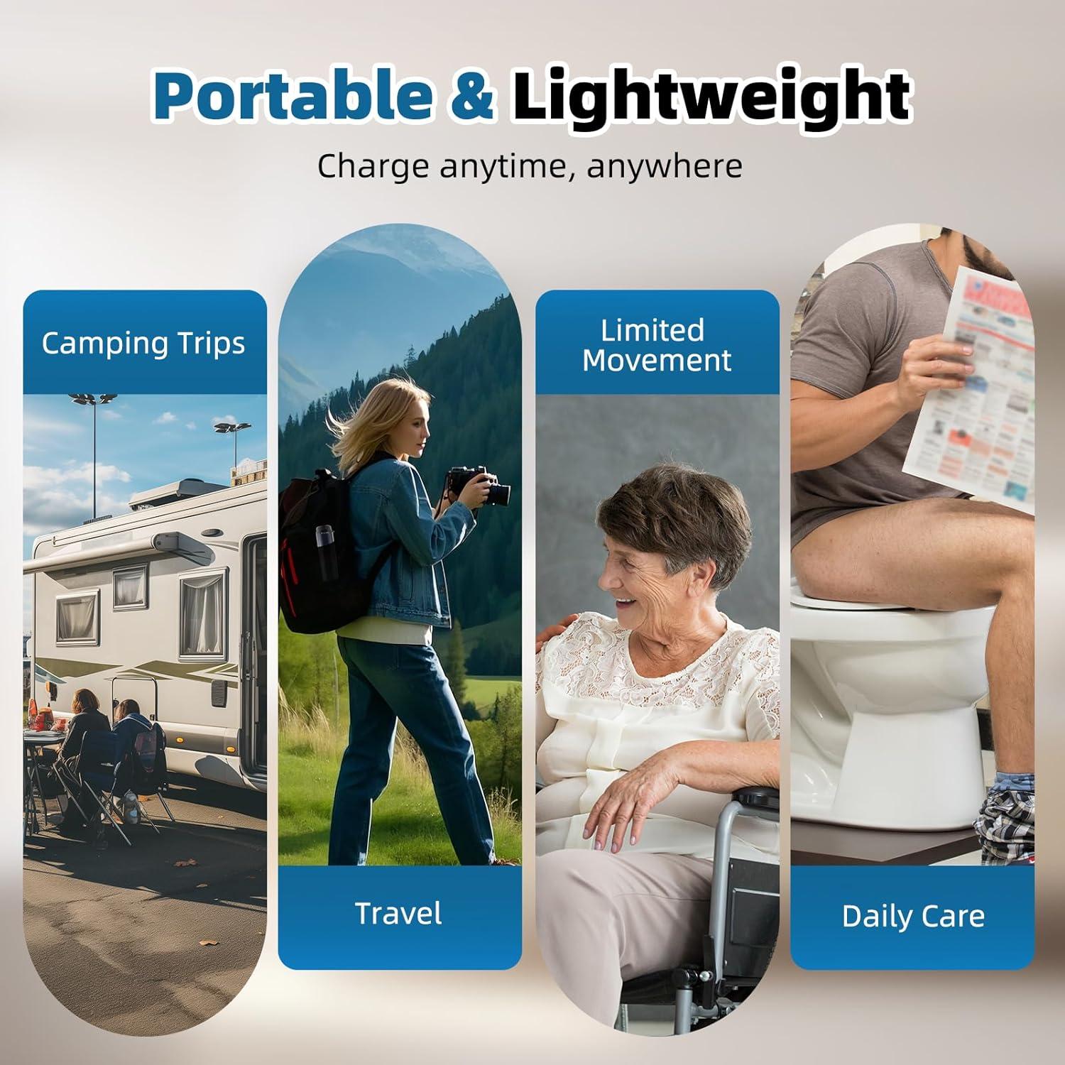 Bidet Portátil Eléctrico Hibbent Negro, Higiene Personal Viaje