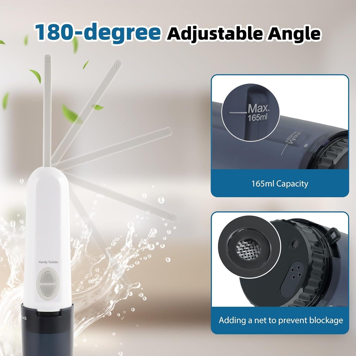 Bidet Portátil Eléctrico Hibbent Negro, Higiene Personal Viaje