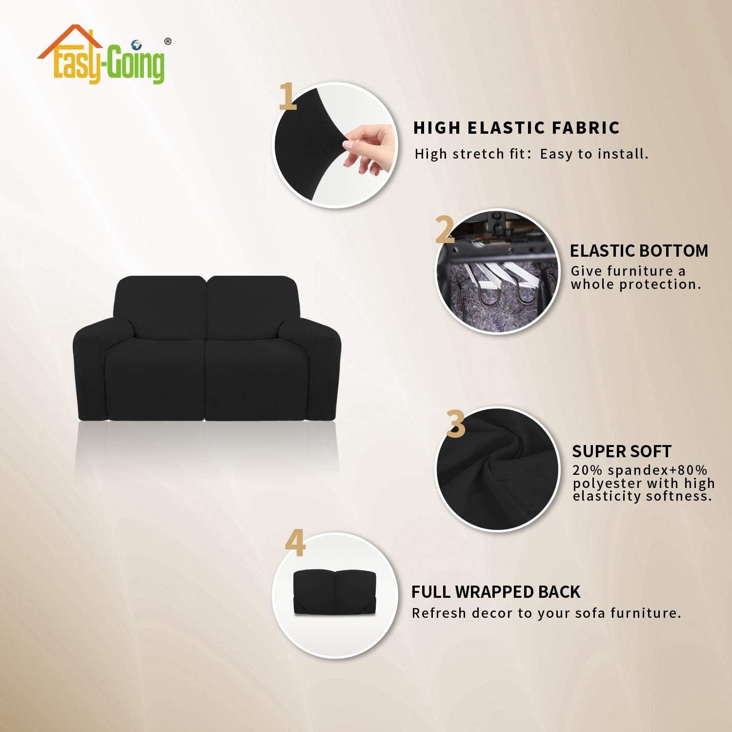 Funda de Sofá Recliner Easy-Going 6 Piezas Microfibra Negra