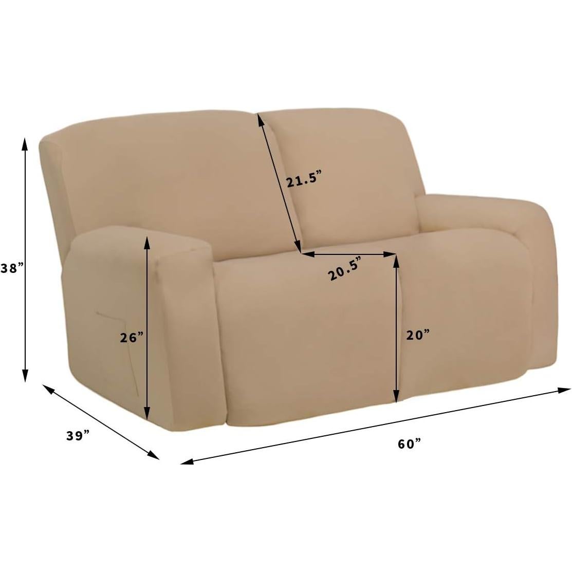 Funda de Sofá Recliner Easy-Going 6 Piezas Microfibra Negra