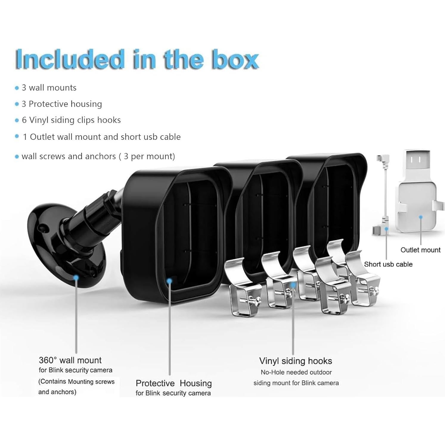 Soporte de Vinilo para Cámara Blink Exterior - Paquete de 3