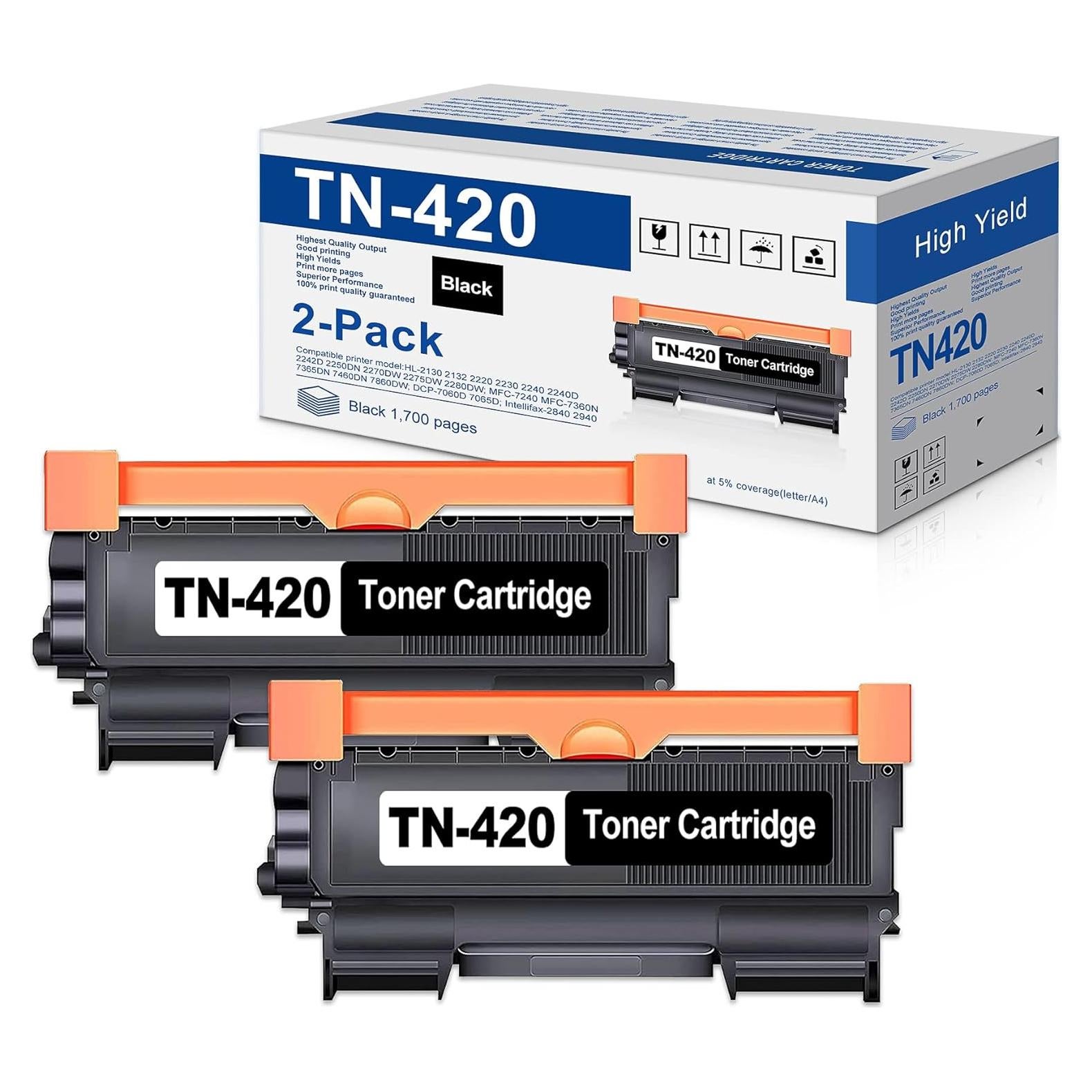 Tóner Negro TN420 DMM 2-Pack Compatible para Brother