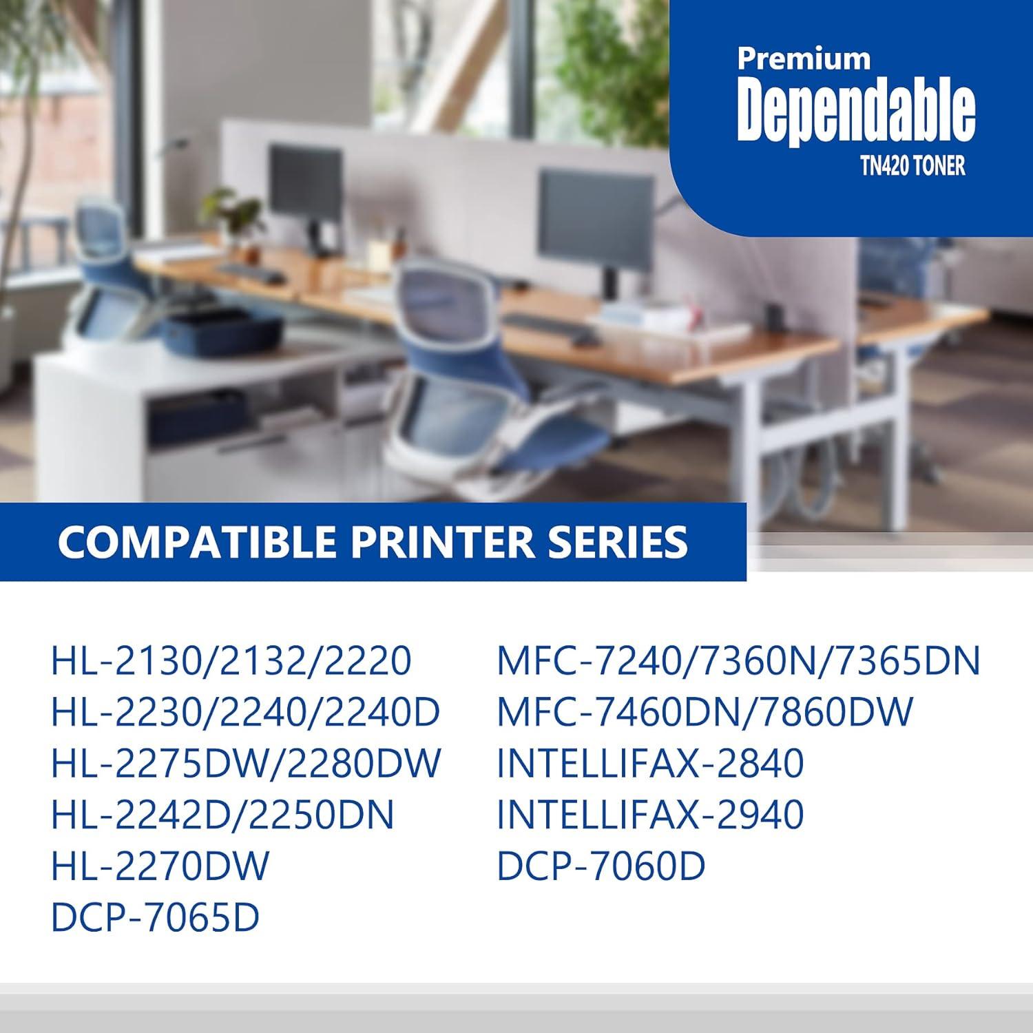 Tóner Negro TN420 DMM 2-Pack Compatible para Brother