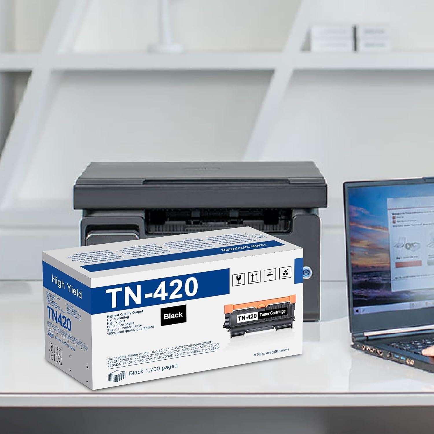 Tóner Negro TN420 DMM 2-Pack Compatible para Brother