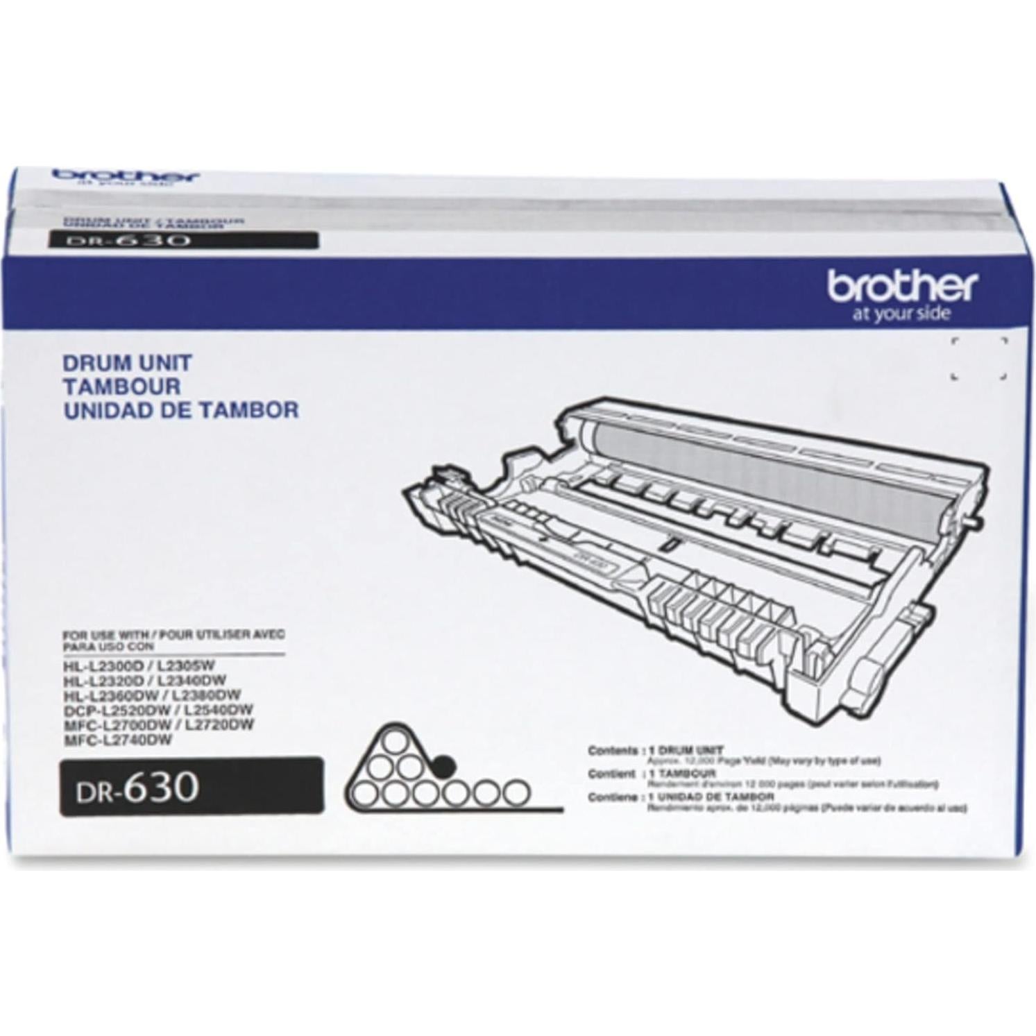 Unidad de Tambor Original Brother DR630 Negra - Rinde 12000 Páginas