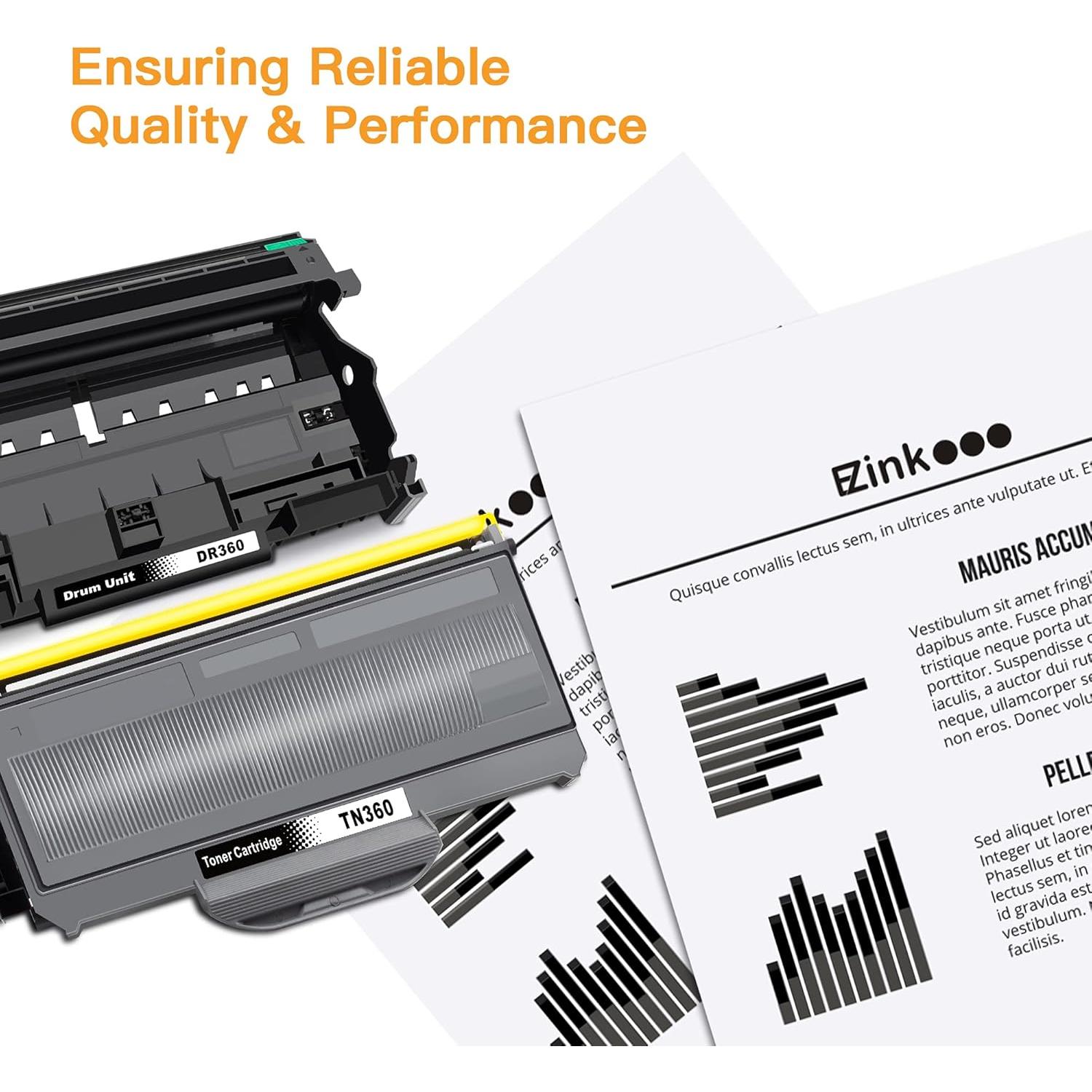 Cartucho de Tóner E-Z Ink TN360 y Tambor DR360 para Brother