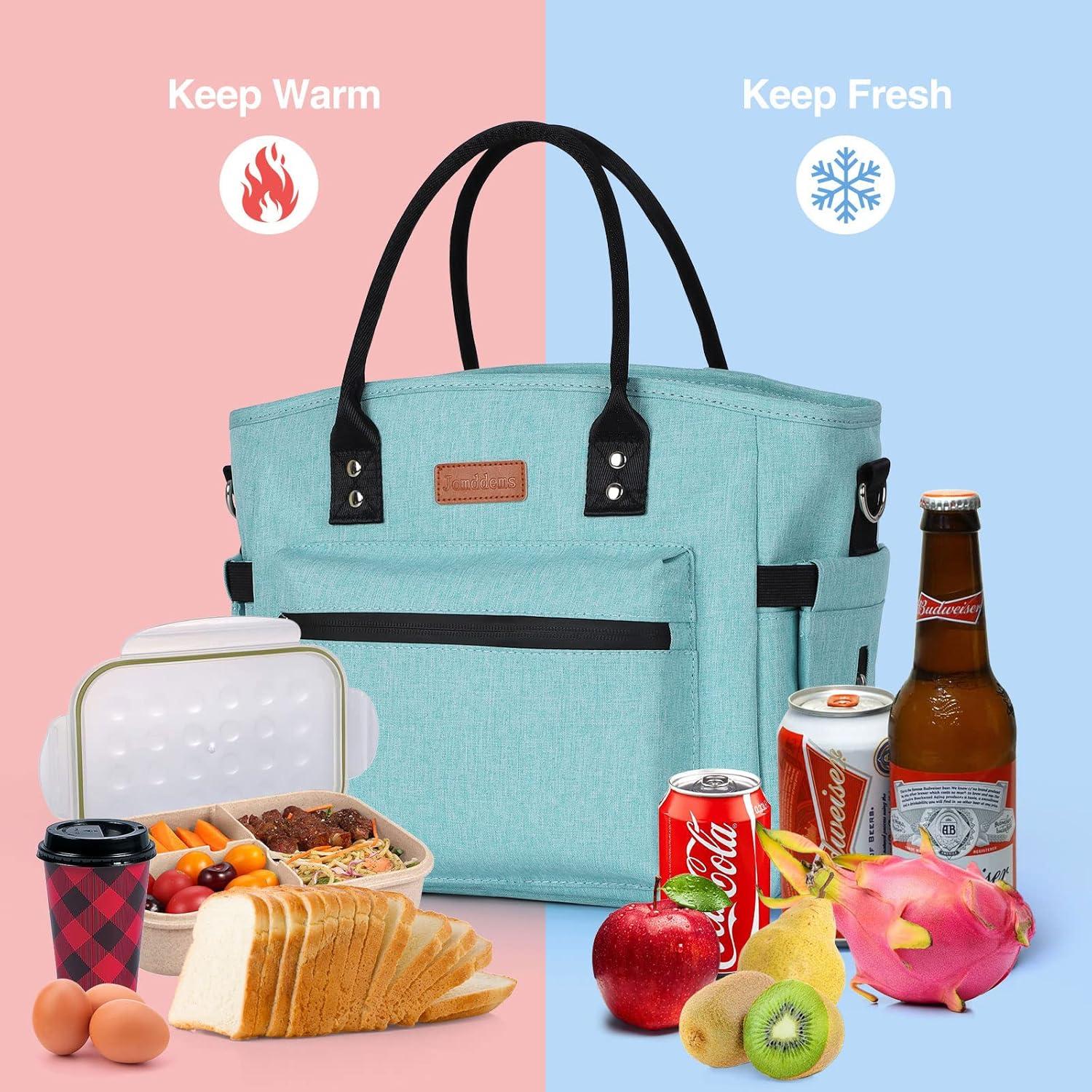 Bolsa de Almuerzo Aislada Jomddems Verde Aqua 12L