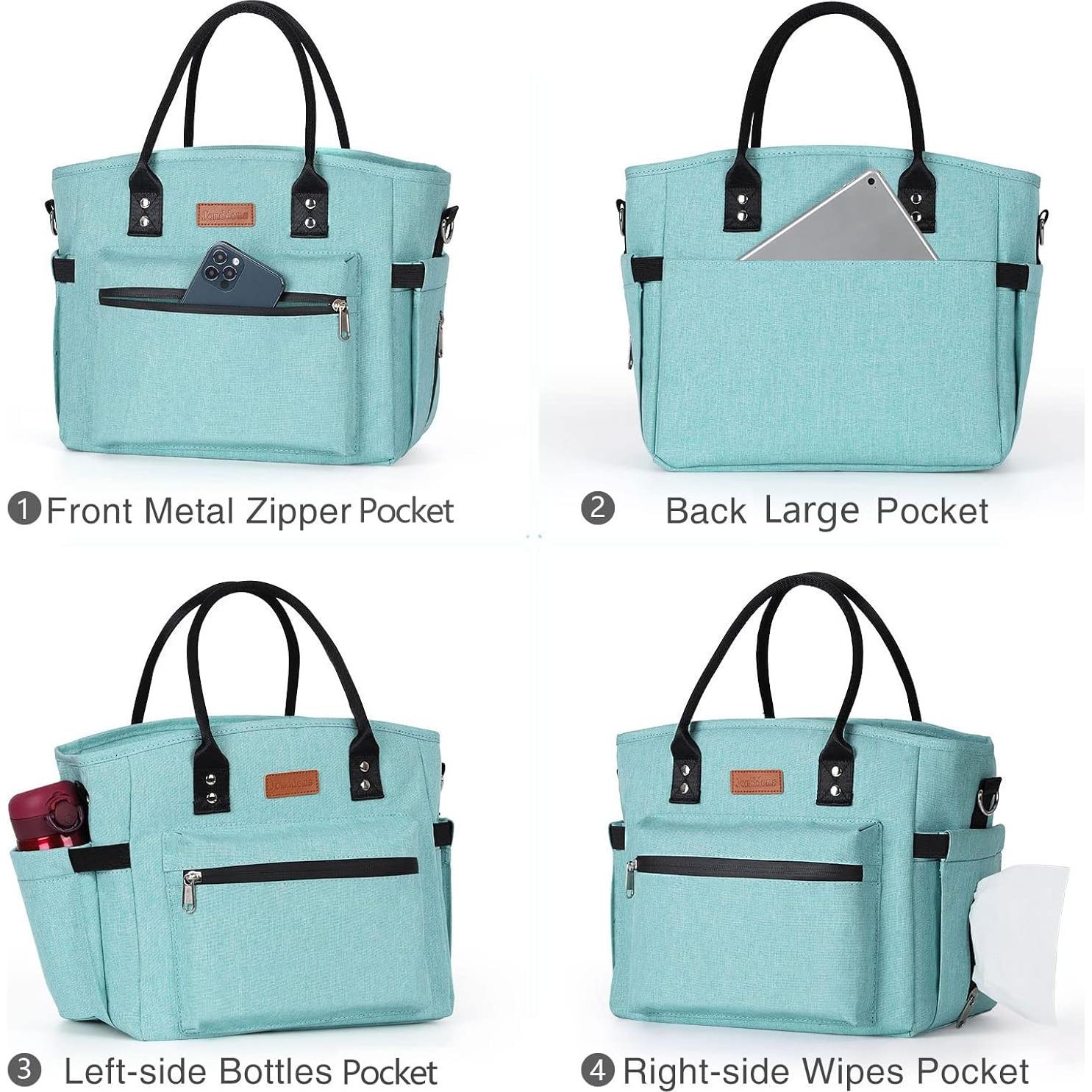 Bolsa de Almuerzo Aislada Jomddems Verde Aqua 12L