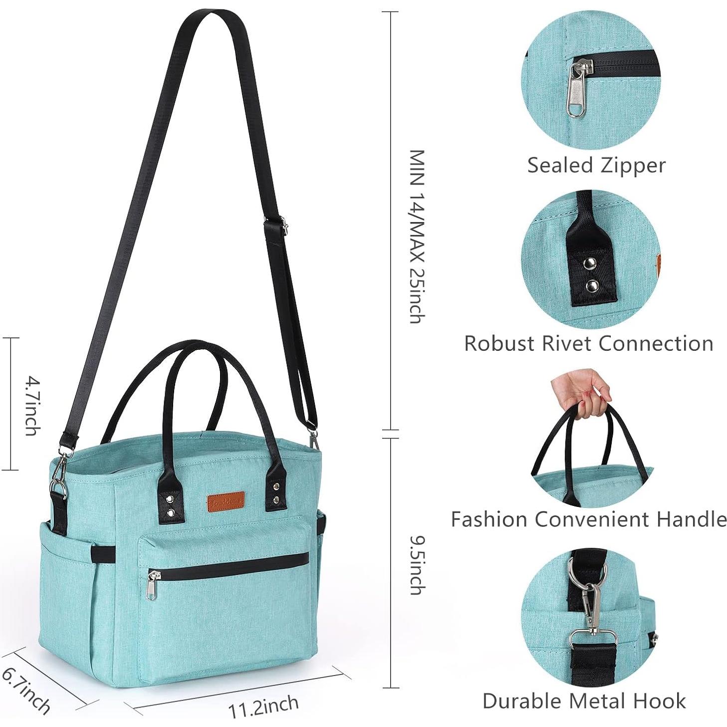 Bolsa de Almuerzo Aislada Jomddems Verde Aqua 12L