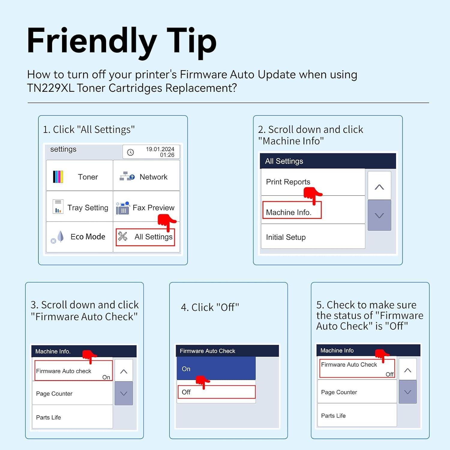 Cartuchos de Tóner Negro TN229XL Lemero Uexpect - Paquete de 2