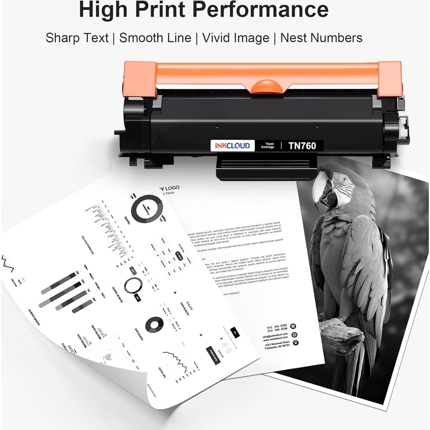 Cartucho de Tóner Negro INKCLOUD TN760 para Brother - 2 Unidades