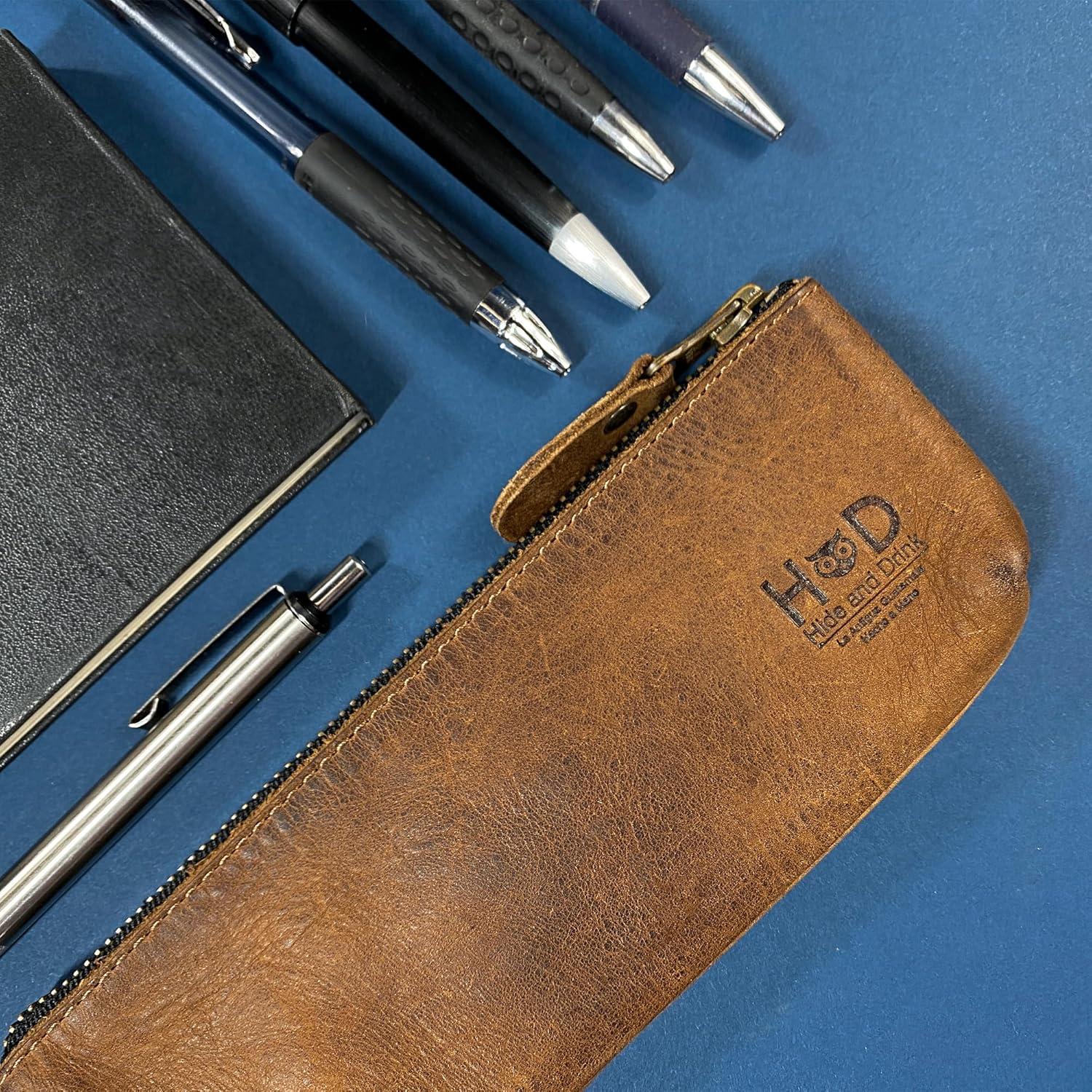 Estuche Rectangular para Lápices Hide & Drink 20x7.6cm Cuero