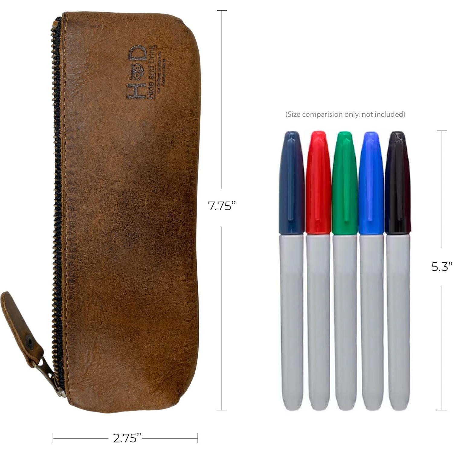 Estuche Rectangular para Lápices Hide & Drink 20x7.6cm Cuero