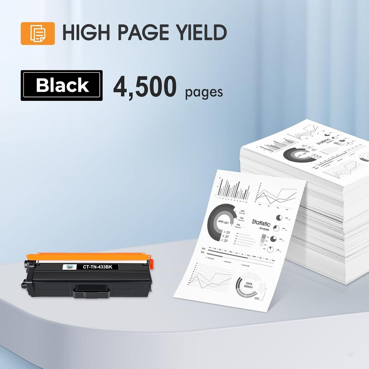 Cartucho de Tóner Negro Cool Toner TN433BK para Brother - 2 Pack